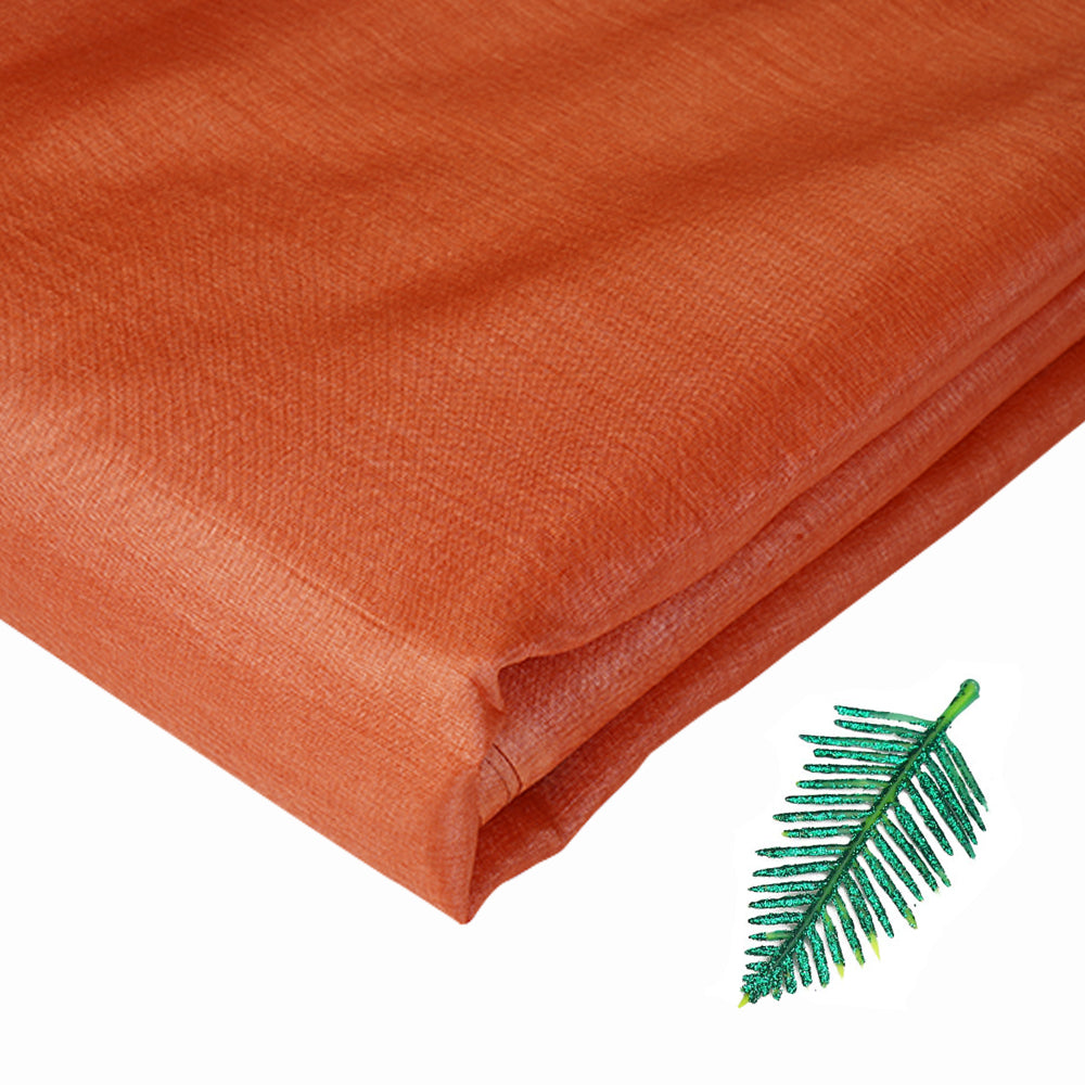 Salmon Color Piece Dyed Handwoven Tussar Silk Fabric