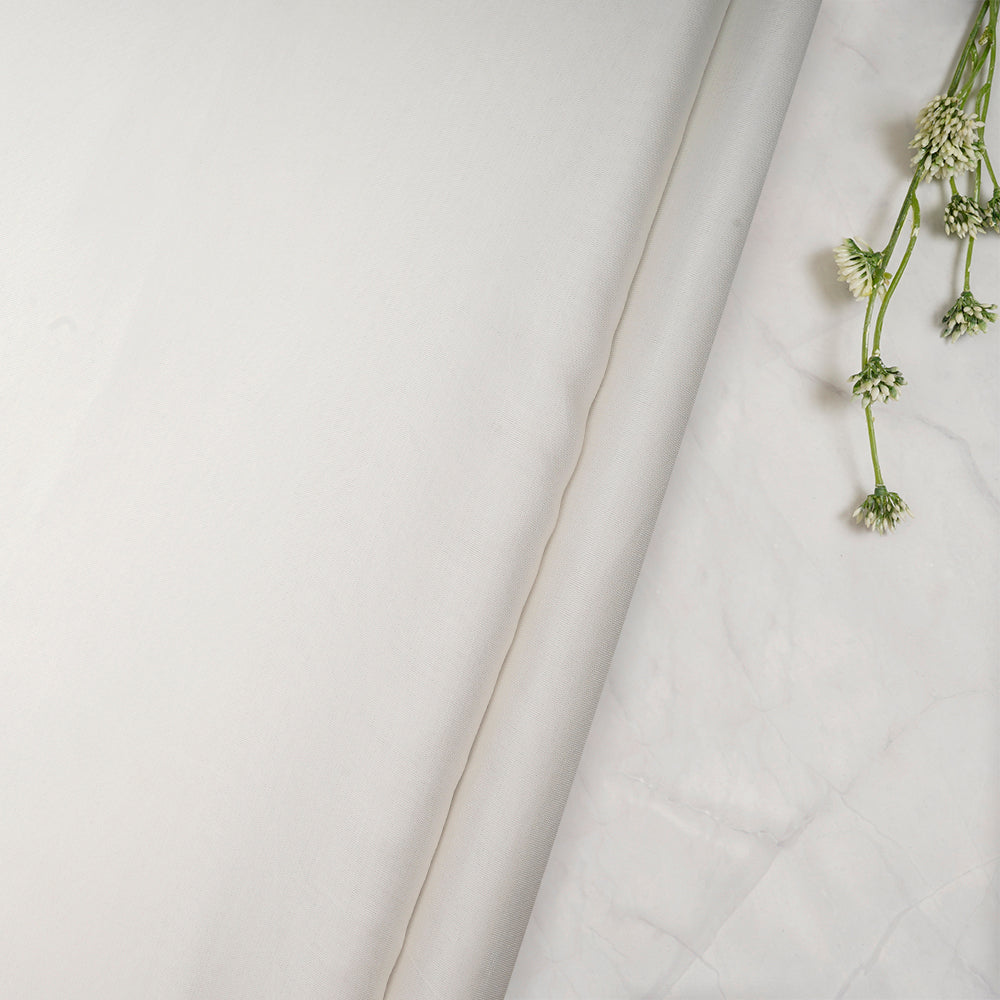 White Rapier Plain Modal Satin Dyeable Fabric