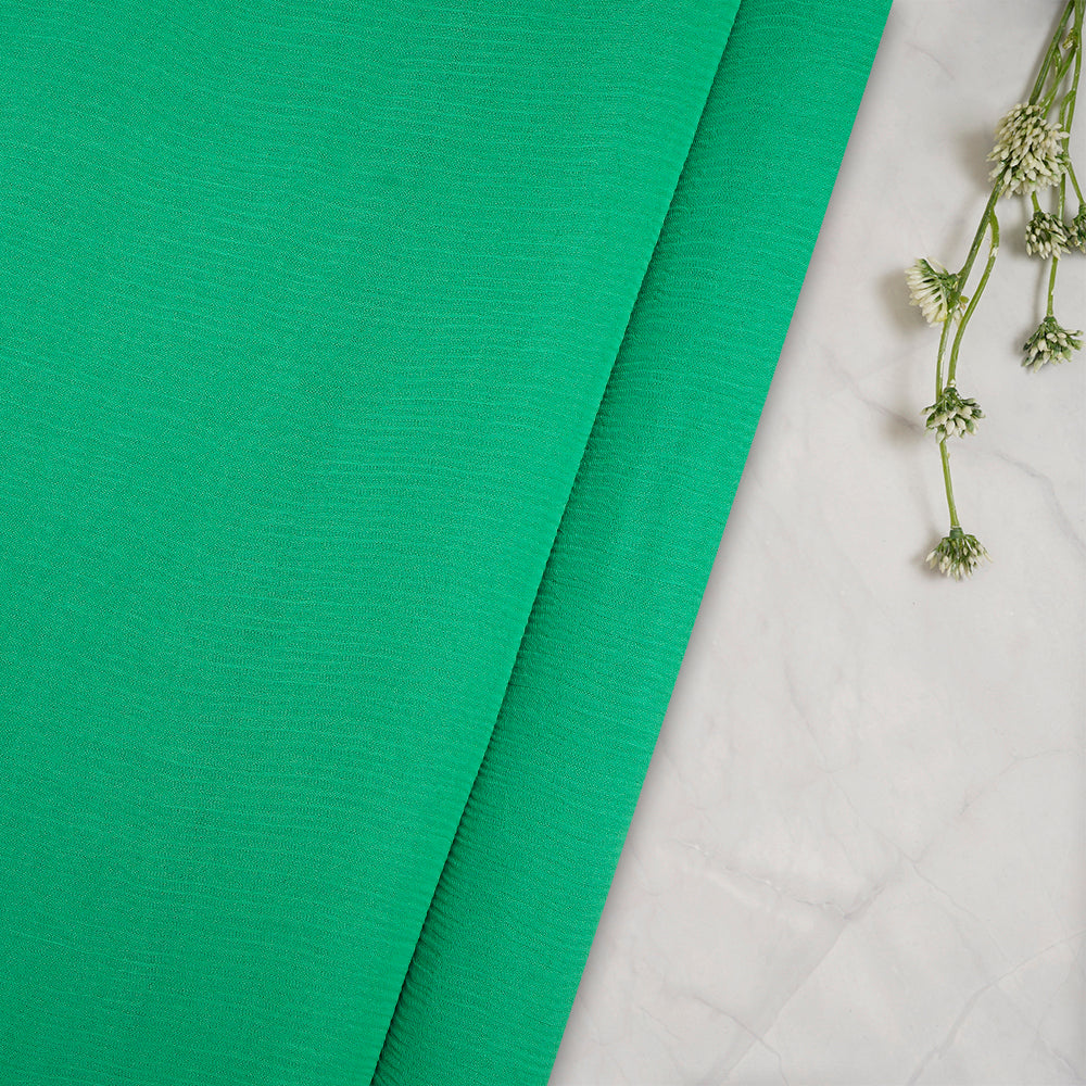 Green Color Bemberg Chiffon Fabric