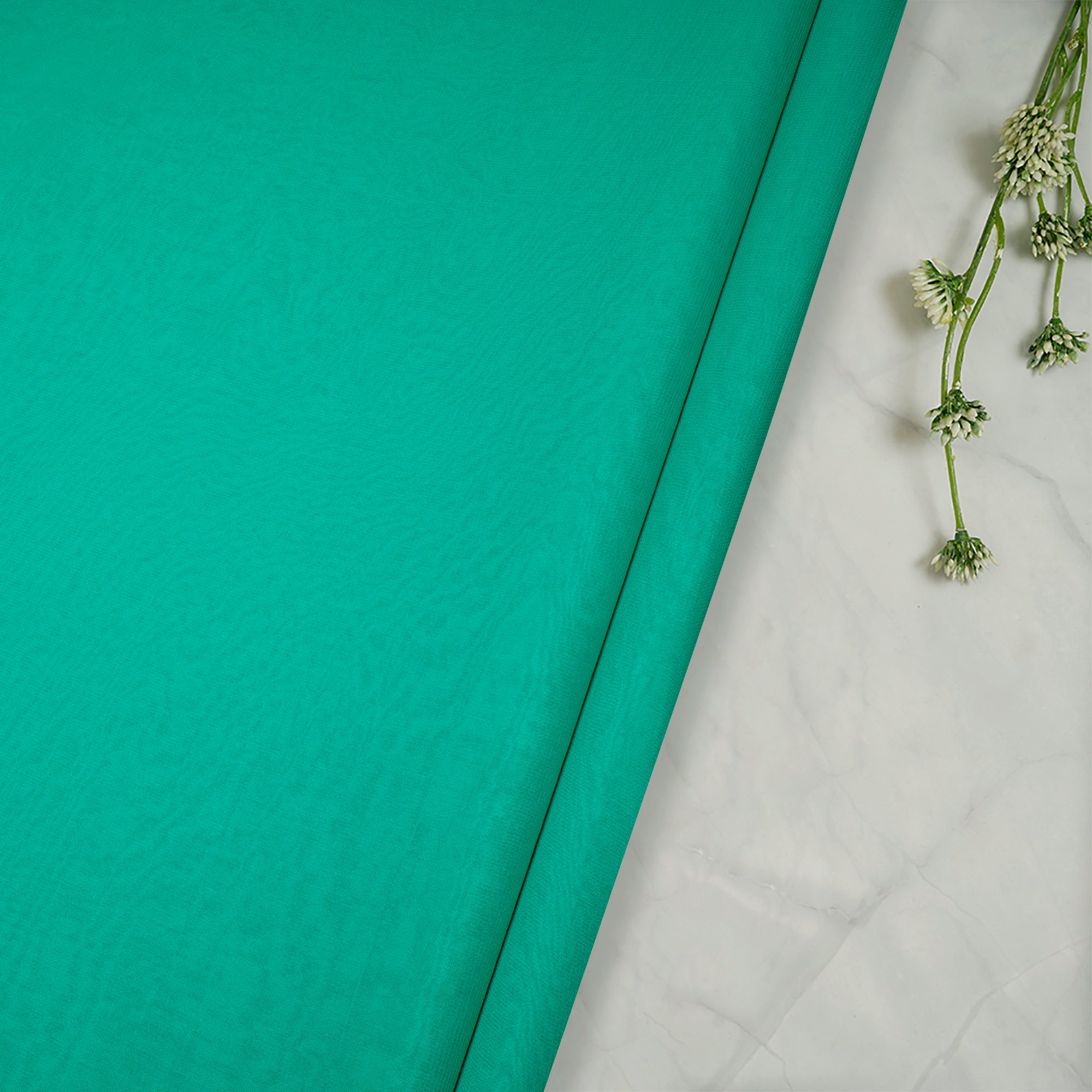 Aqua Green Color Piece Dyed Viscose Georgette Fabric