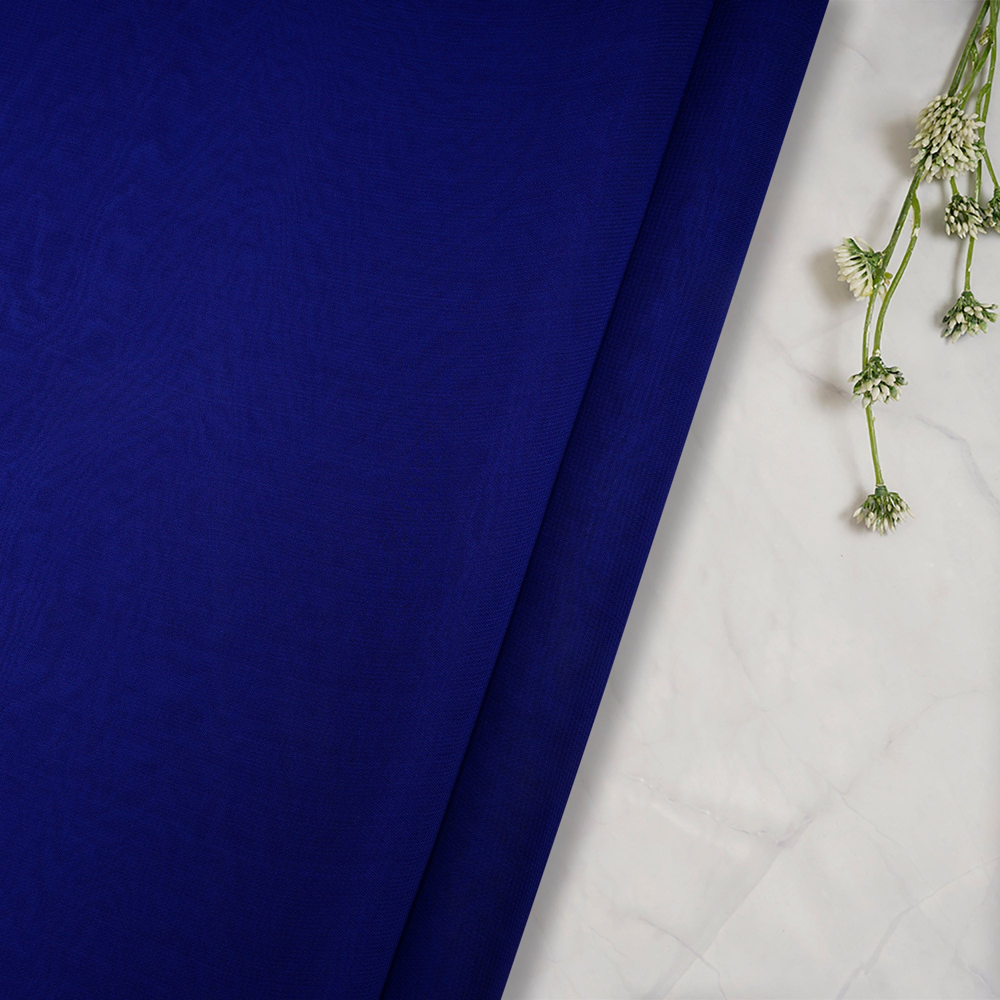 Sodalite Blue Piece Dyed Viscose Georgette Fabric
