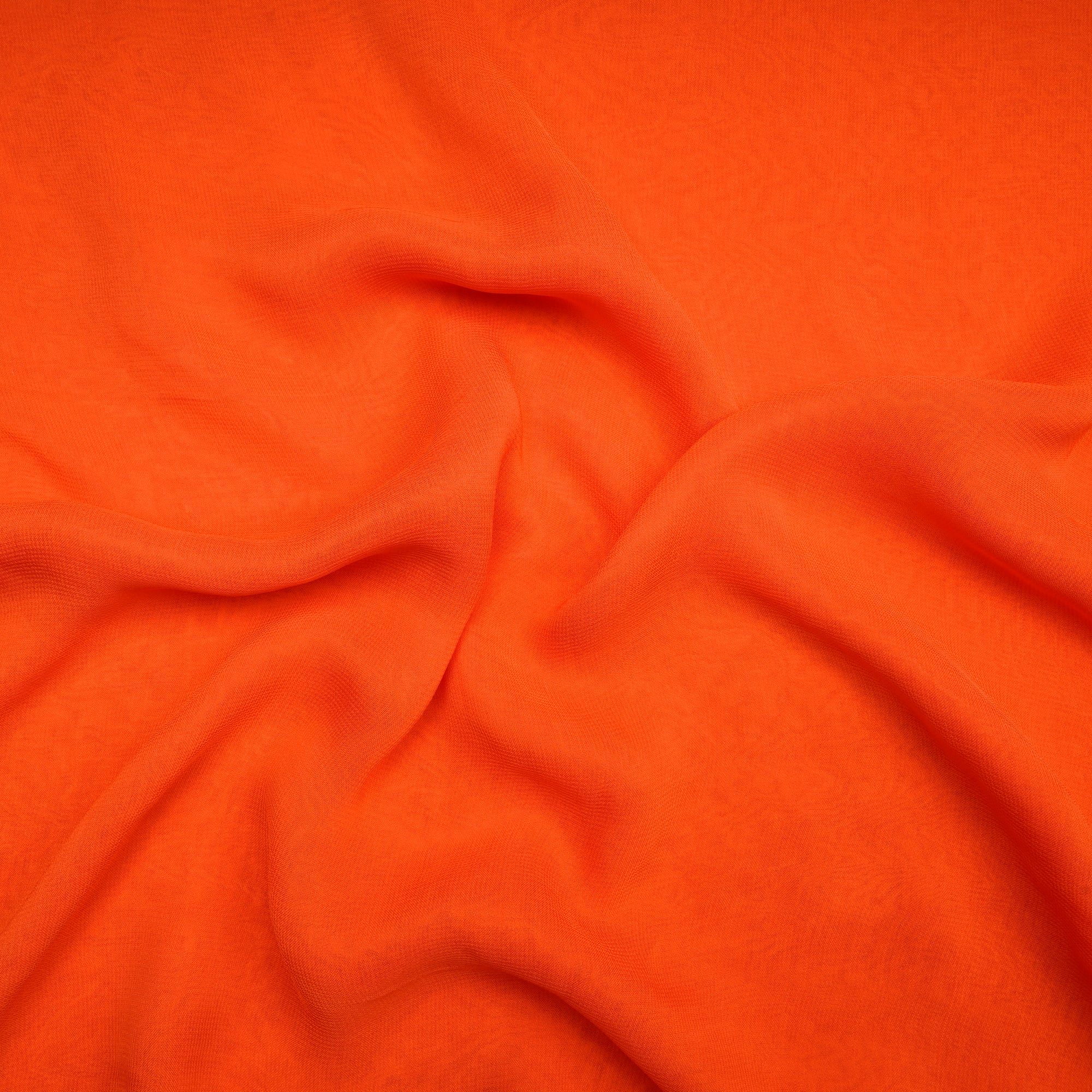 Orange Color Piece Dyed Viscose Georgette Fabric