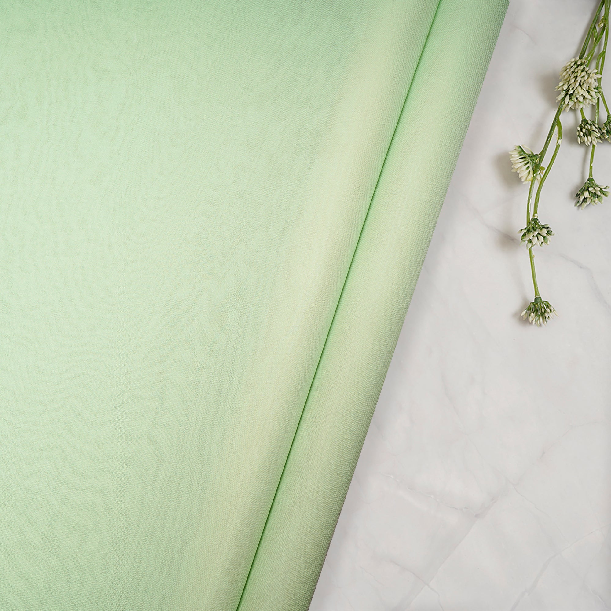 Pistachio Green Piece Dyed Viscose Georgette Fabric