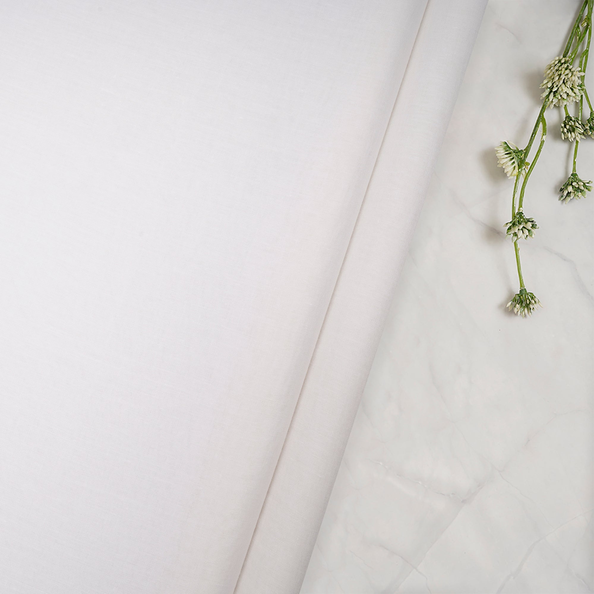 White Color Cotton Mulmul Dyeable Fabric