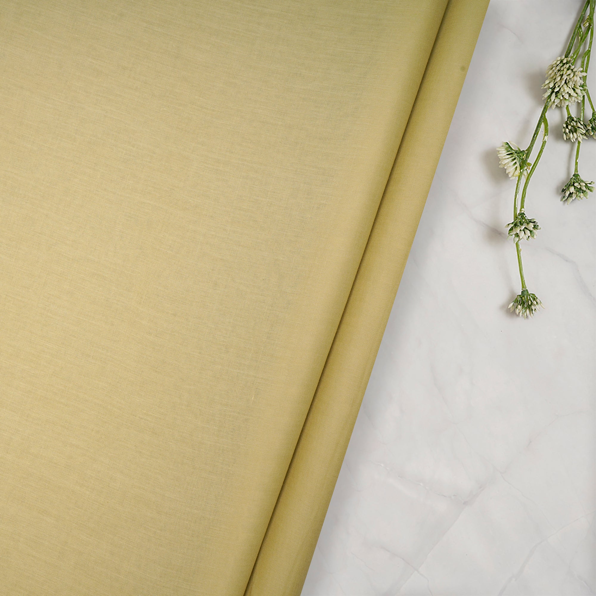 Dried Moss Cotton Voile Fabric