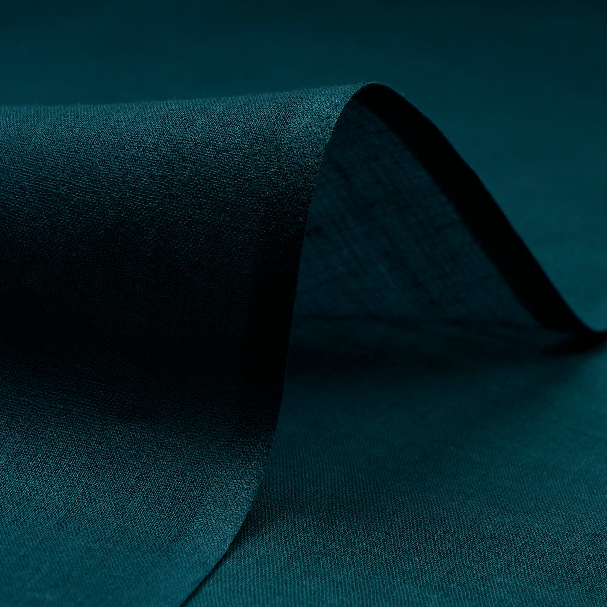 Dark Teal Blue Pure Cotton Voile Fabric