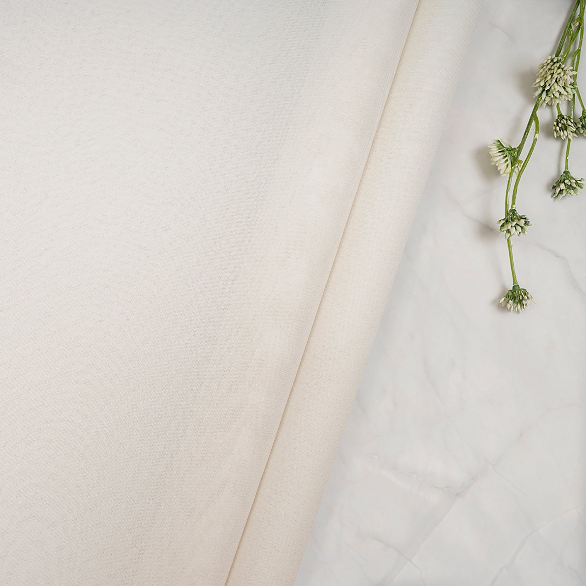Off-White Color Viscose Georgette Fabric