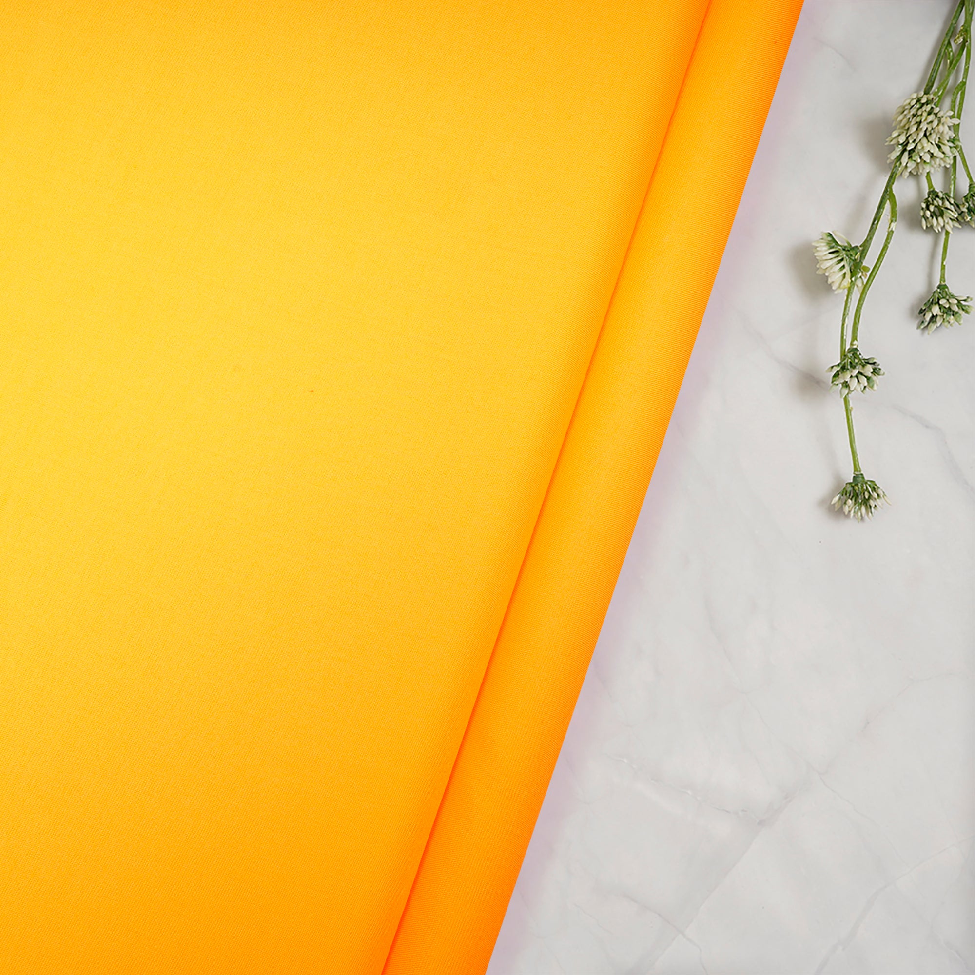 Yellow Color Cotton Satin Fabric