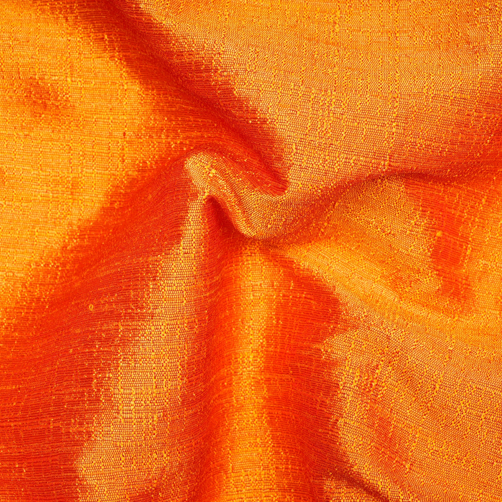 Mustard-Red Color Polyester Dupion Fabric