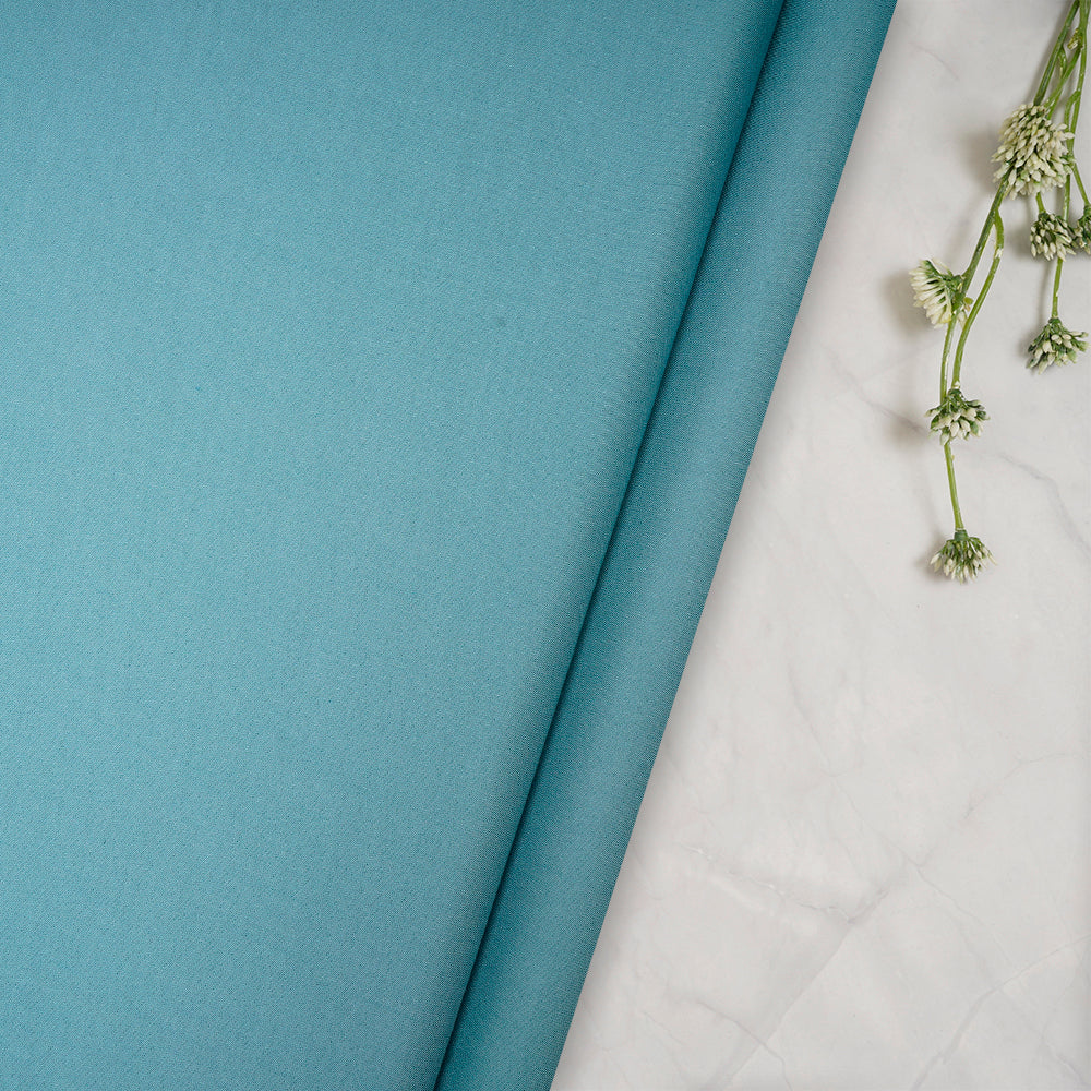 Teal Blue Plain Modal Fabric