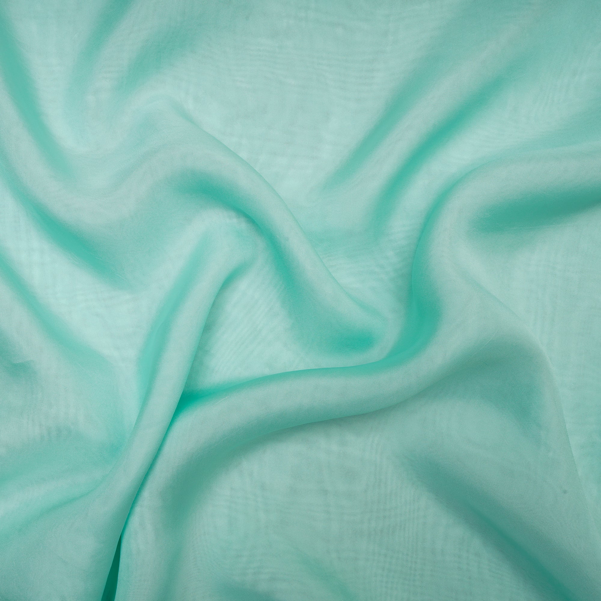 Light Teal Piece Dyed Viscose Organza Fabric