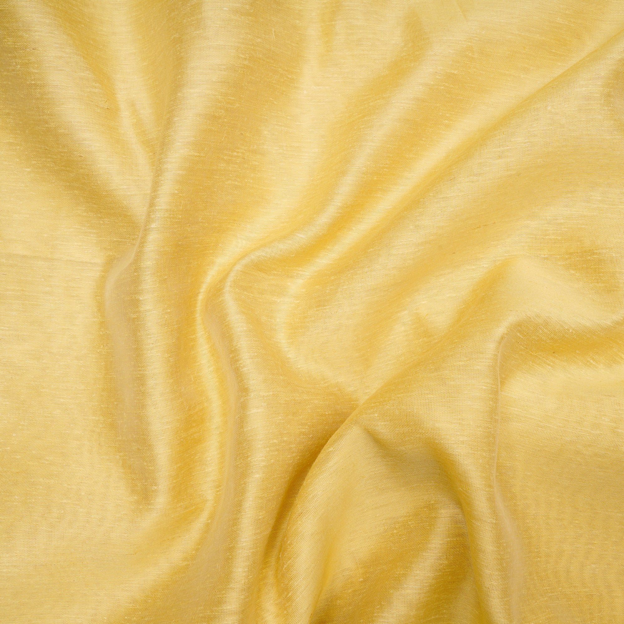 Yellow Color Art Linen Tussar Fabric