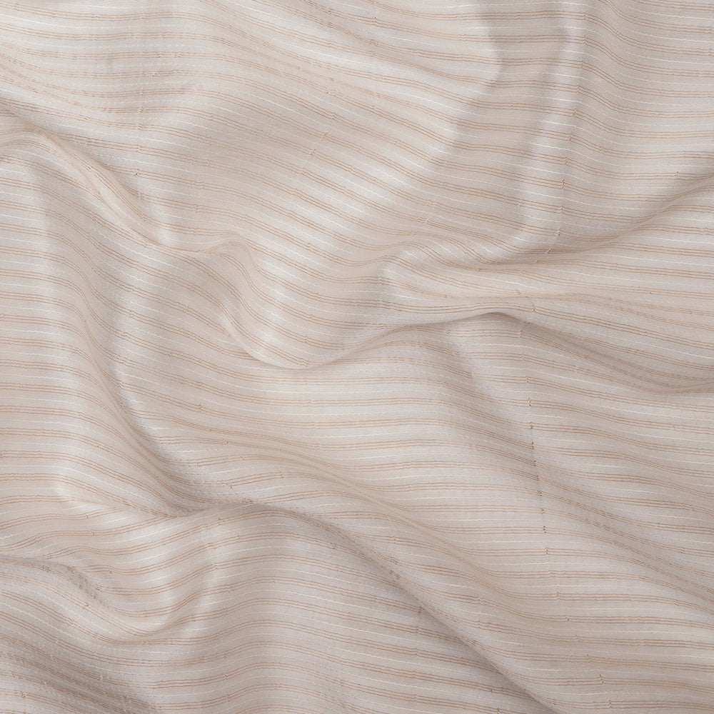 White Striped Pattern Dyeable Russion Silk Fabric