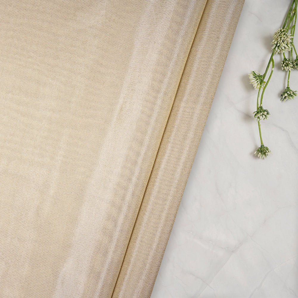 Cream Color Viscose Zari Tissue Fabric