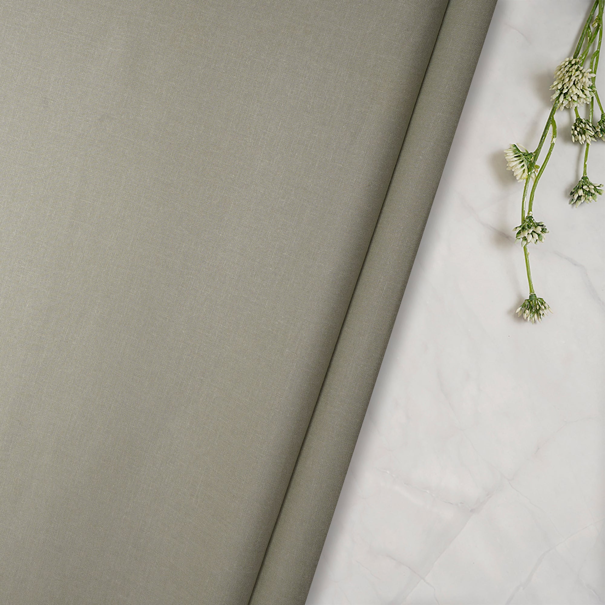 Light Olive Green Plain Modal Linen Fabric