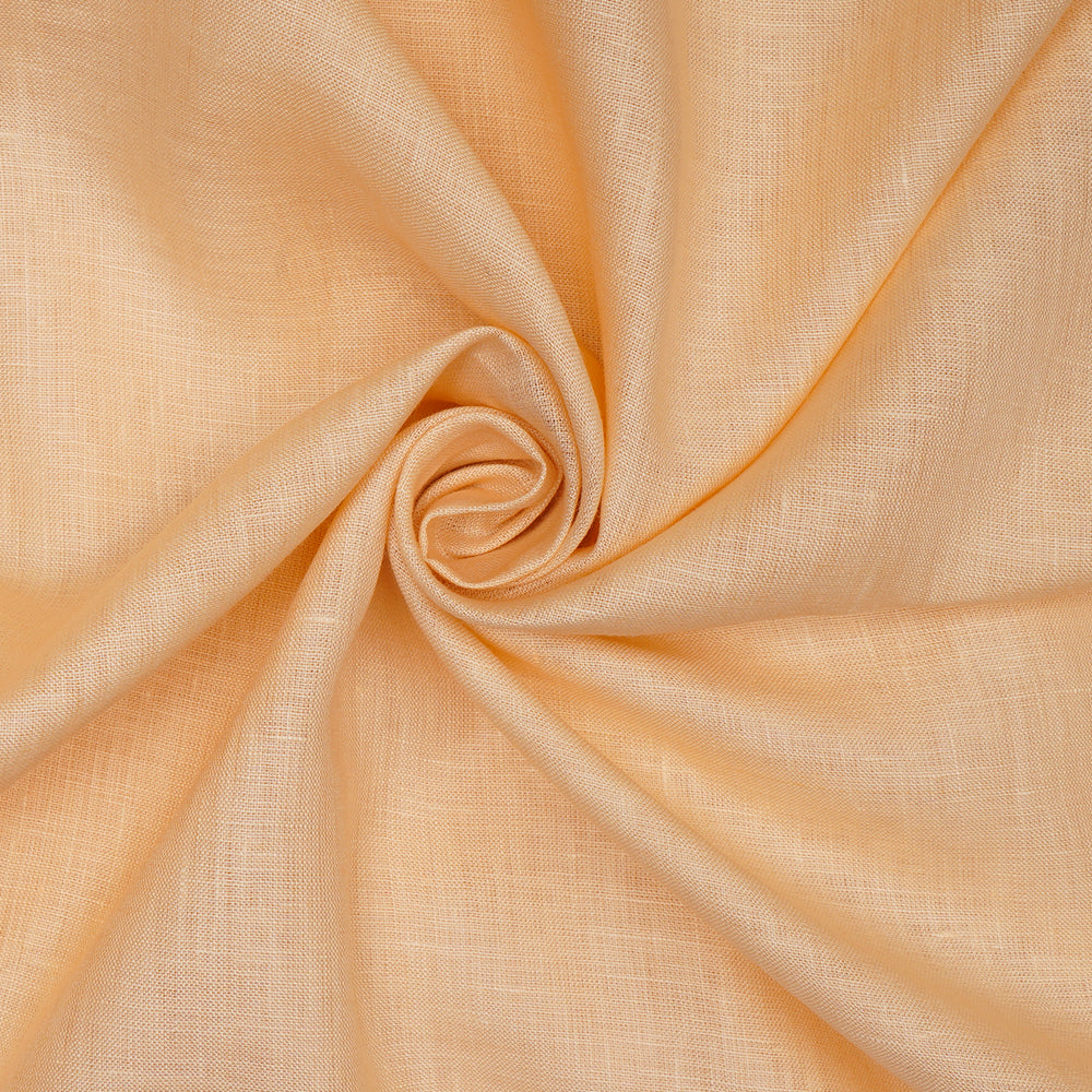 Light Peach Color Pure Linen Fine Count Yarn Dyed Fabric