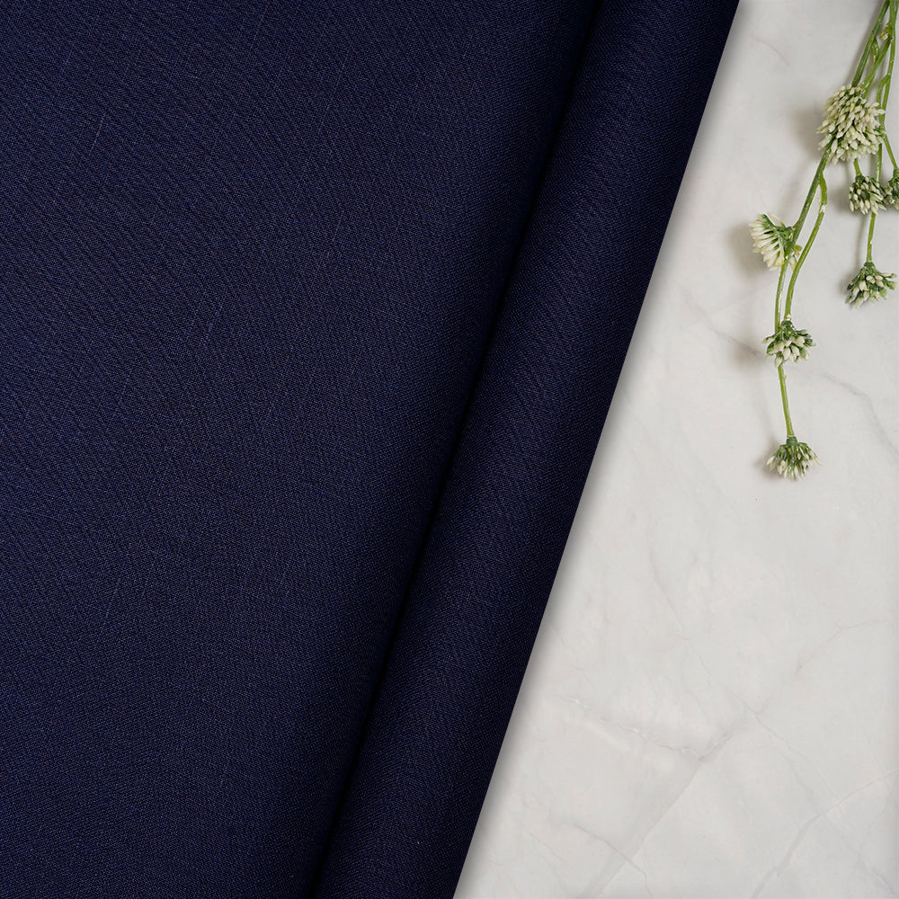 Blue Color Pure Plain Fine Linen Fabric