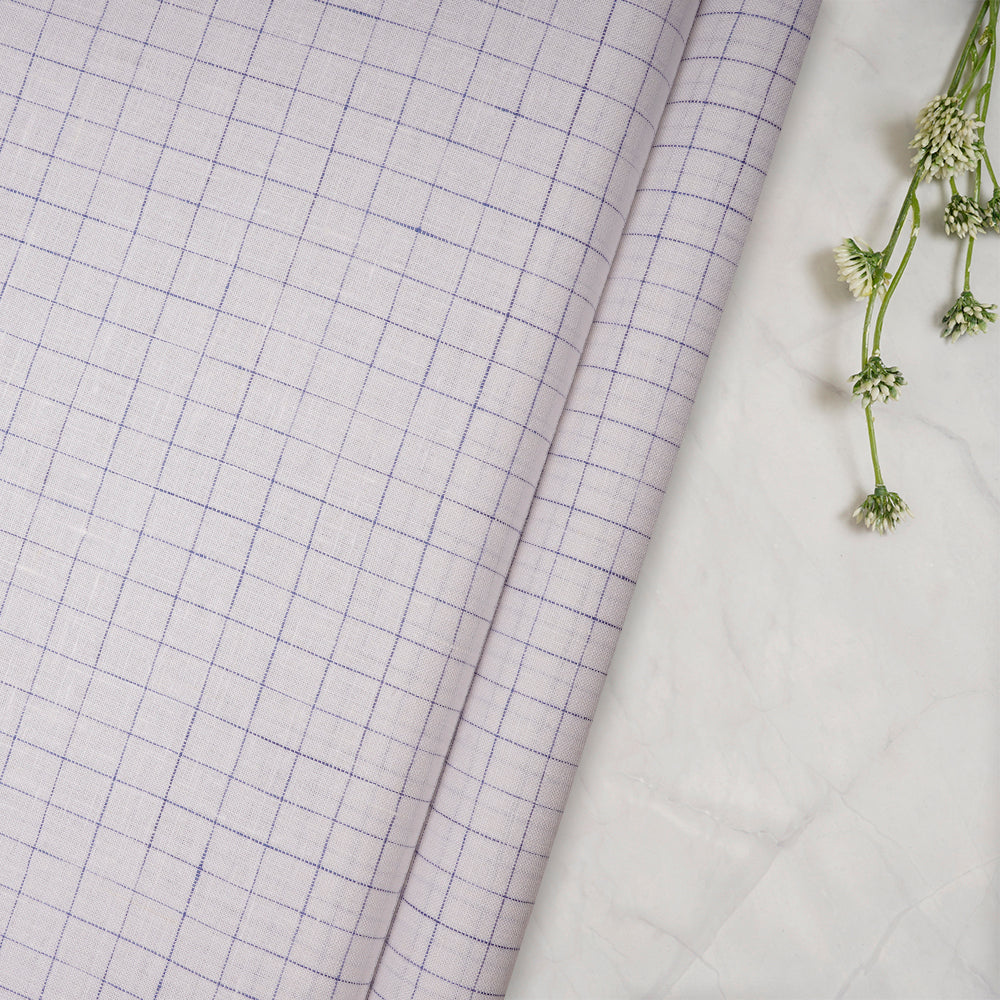 White Striped Pattern Yarn Dyed Fine Linen Fabric