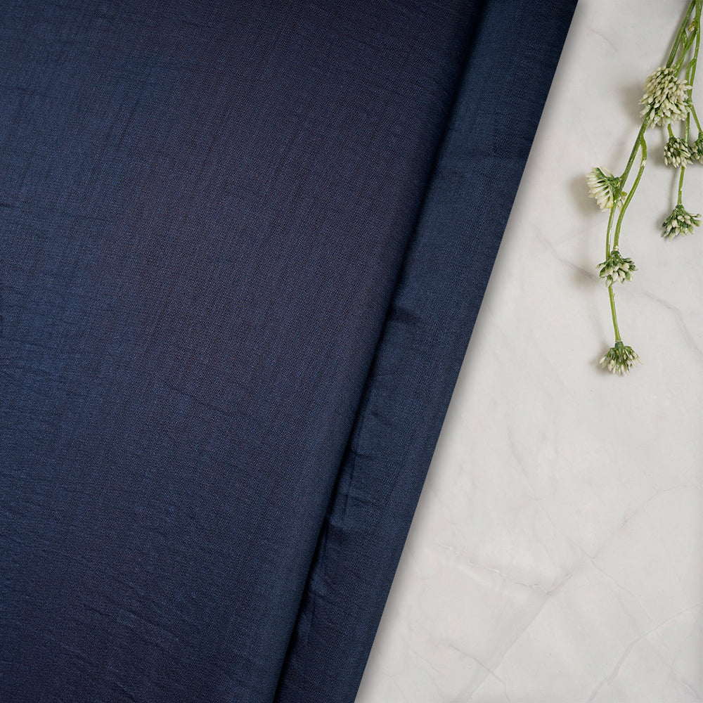 Navy Plain Premium Orra Satin Fabric