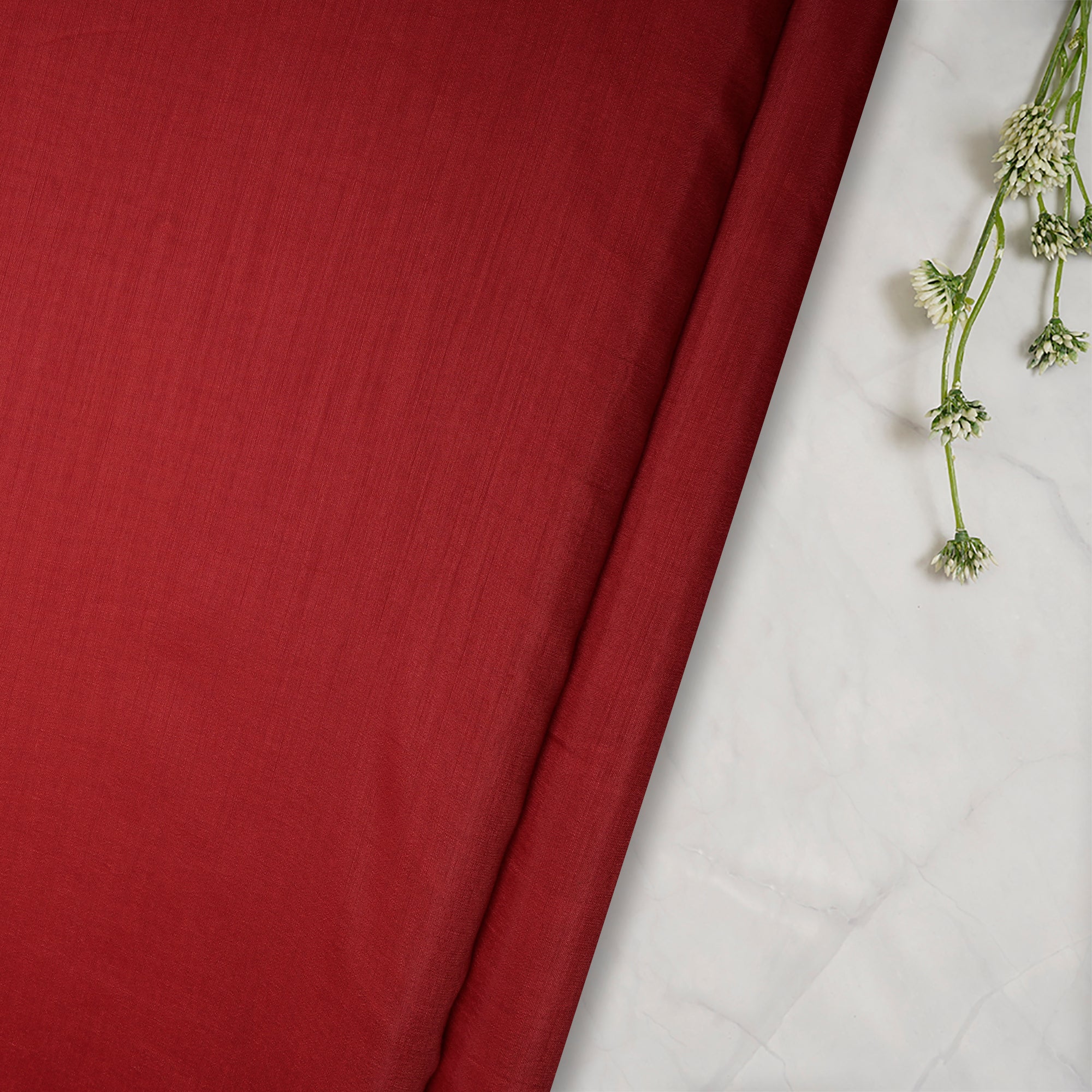 Red Plain Premium Orra Satin Fabric