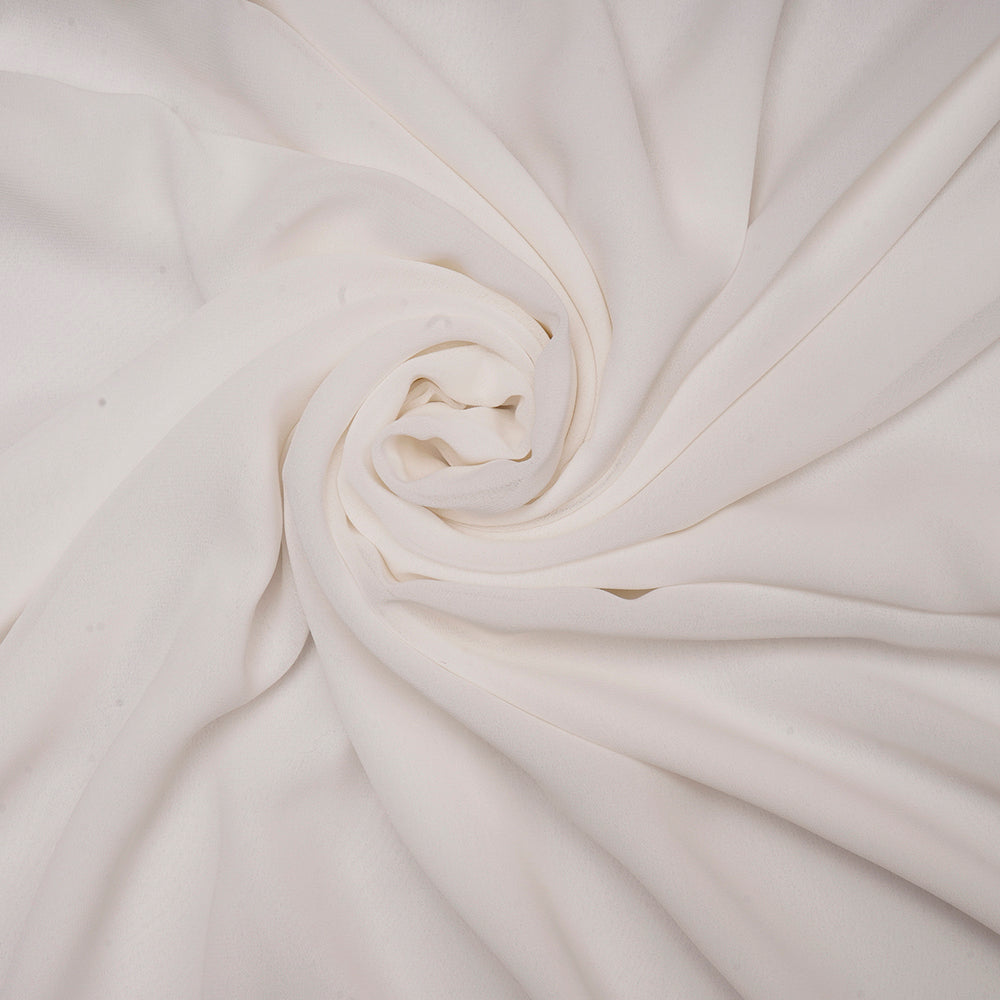 White Premium Fox Georgtte Fabric