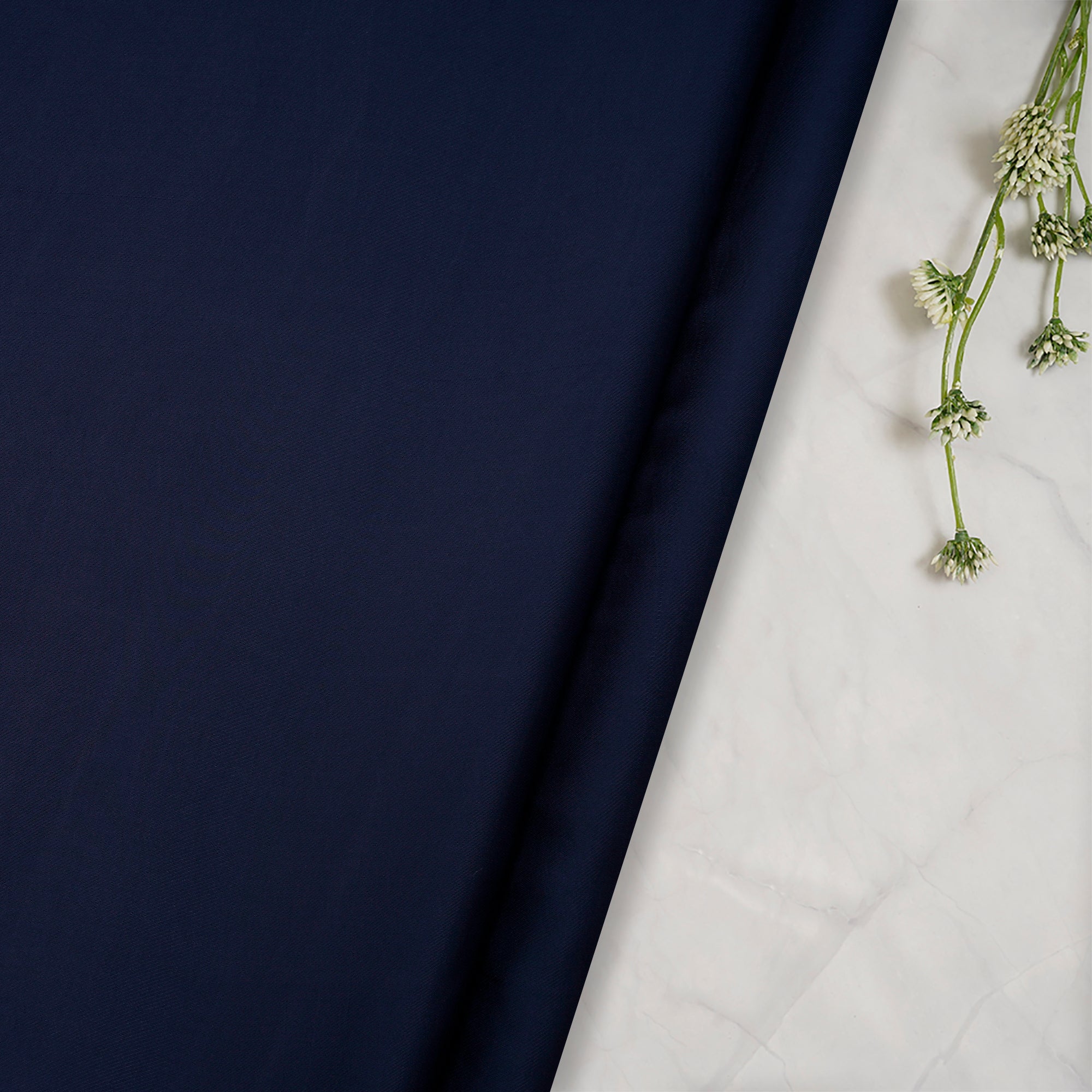 Navy Blue Mill Dyed Satin Organza Fabric