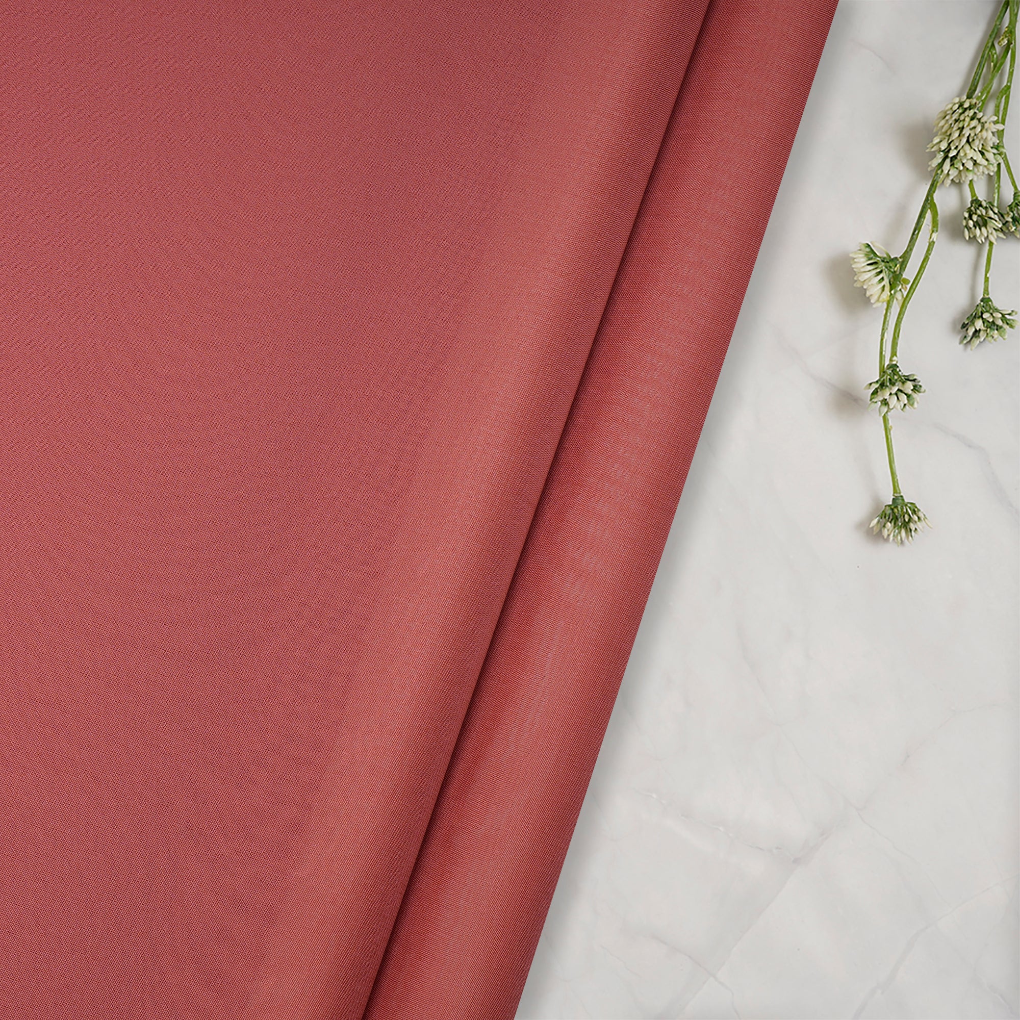 Salmon Pink Mill Dyed Viscose Organza Fabric