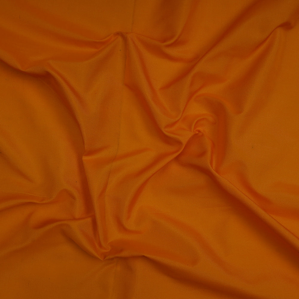 Mango Color Plain Blended Silk Fabric