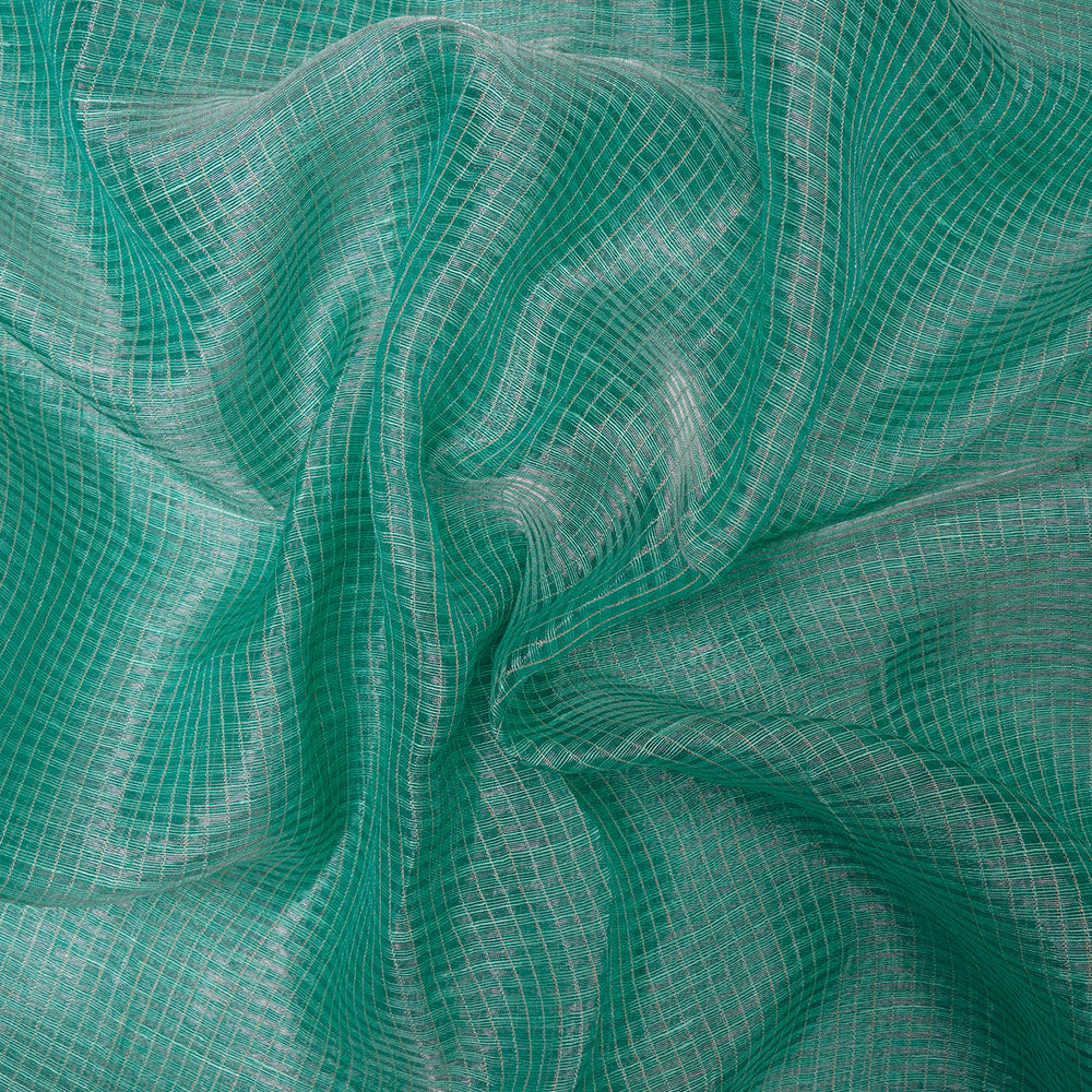 Sea Green Color Fancy Cotton Linen Fabric