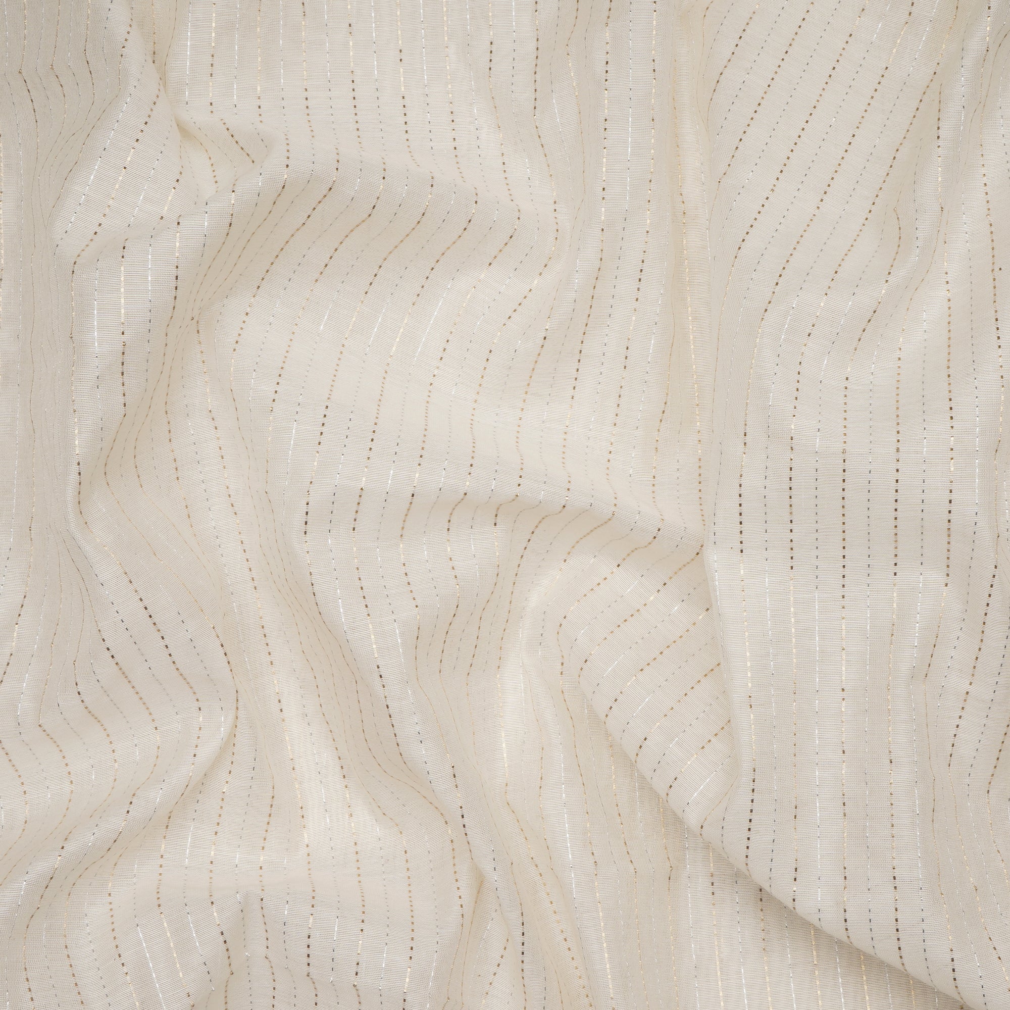 Off-White Silver Dyeable Fancy Chanderi Jacquard Fabric