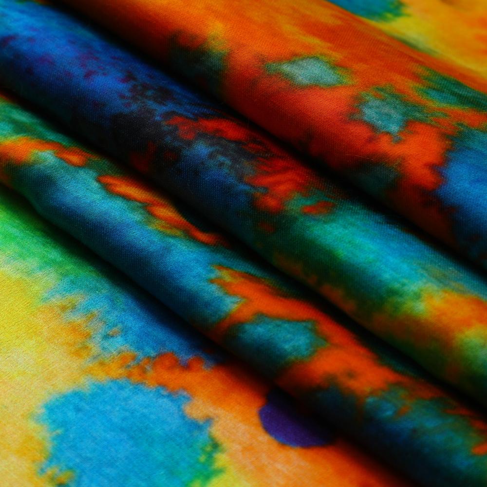 Multi Color Digital Printed Modal Satin Fabric