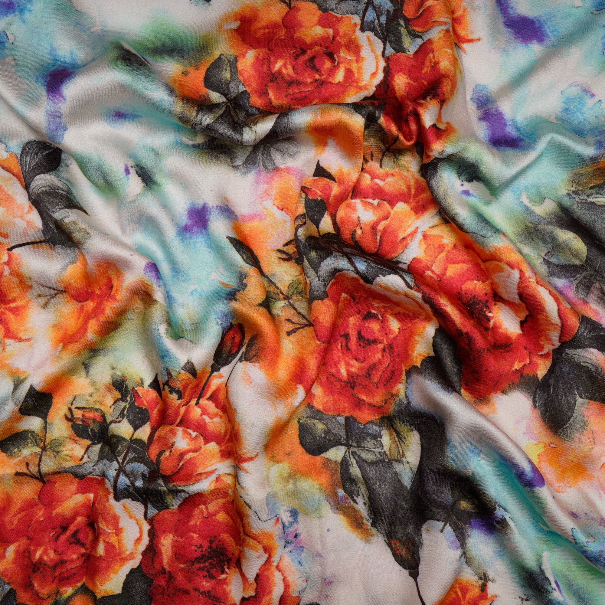 Multi Color Digital Printed Chanderi Fabric