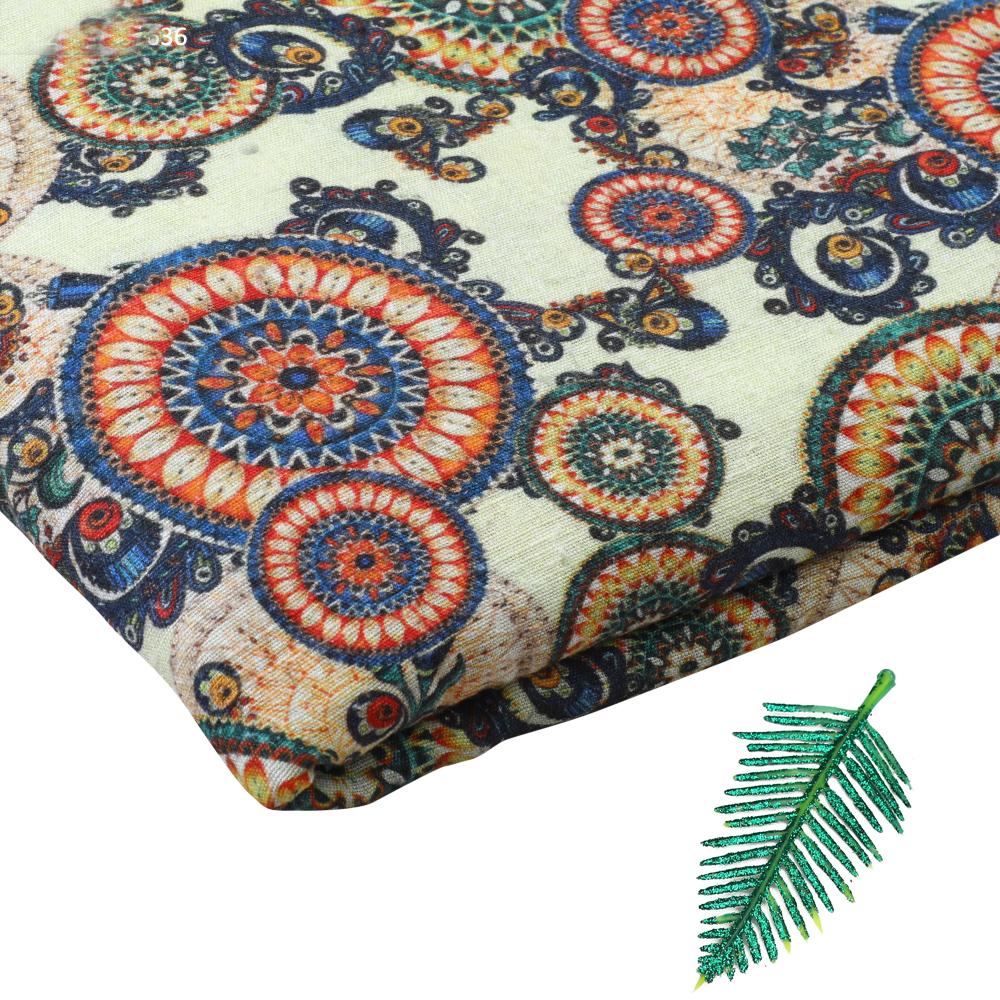 Multi Color Digital Printed Matka Silk Fabric