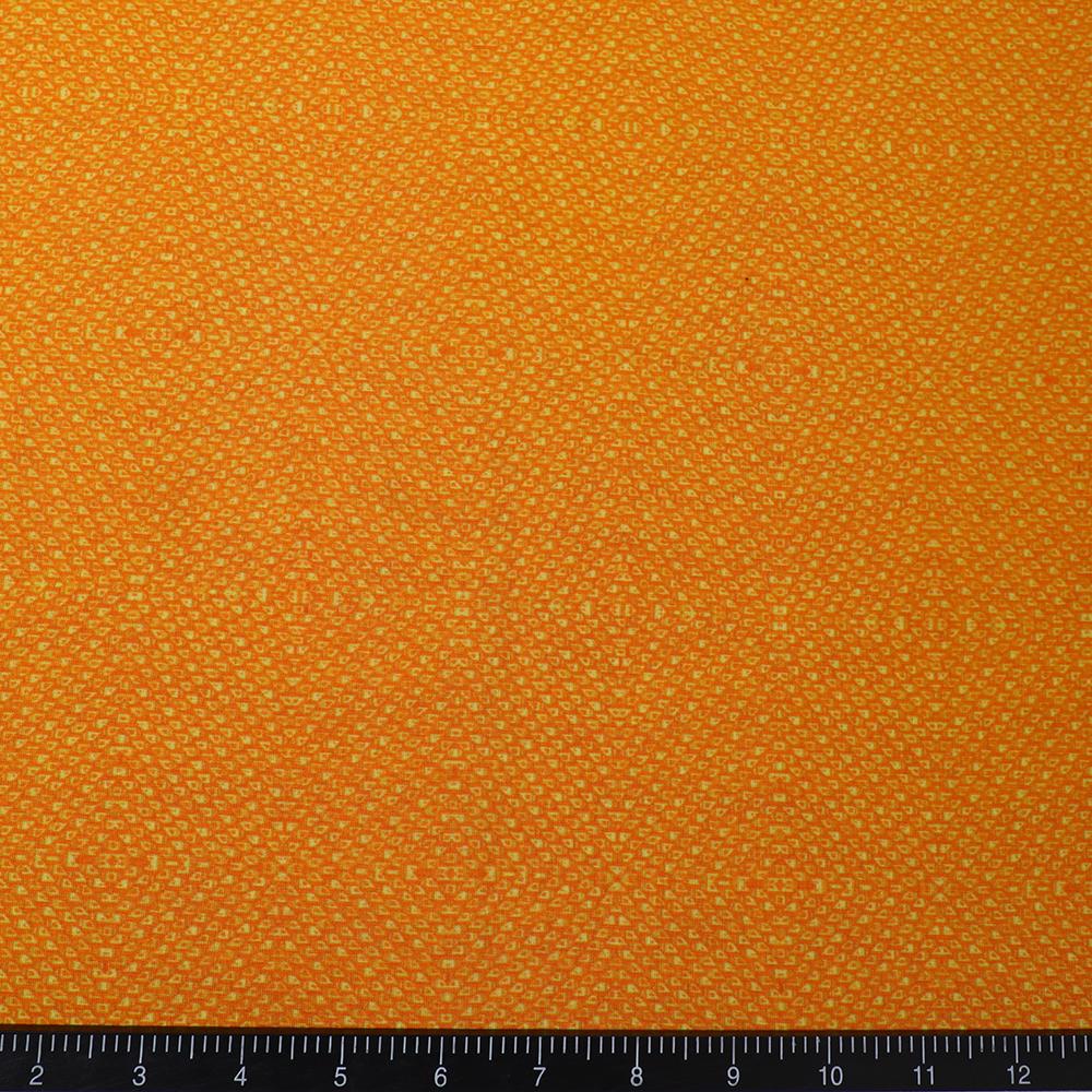 Yellow-Orange Color Digital Printed High Twisted Poly Cotton Voile Fabric