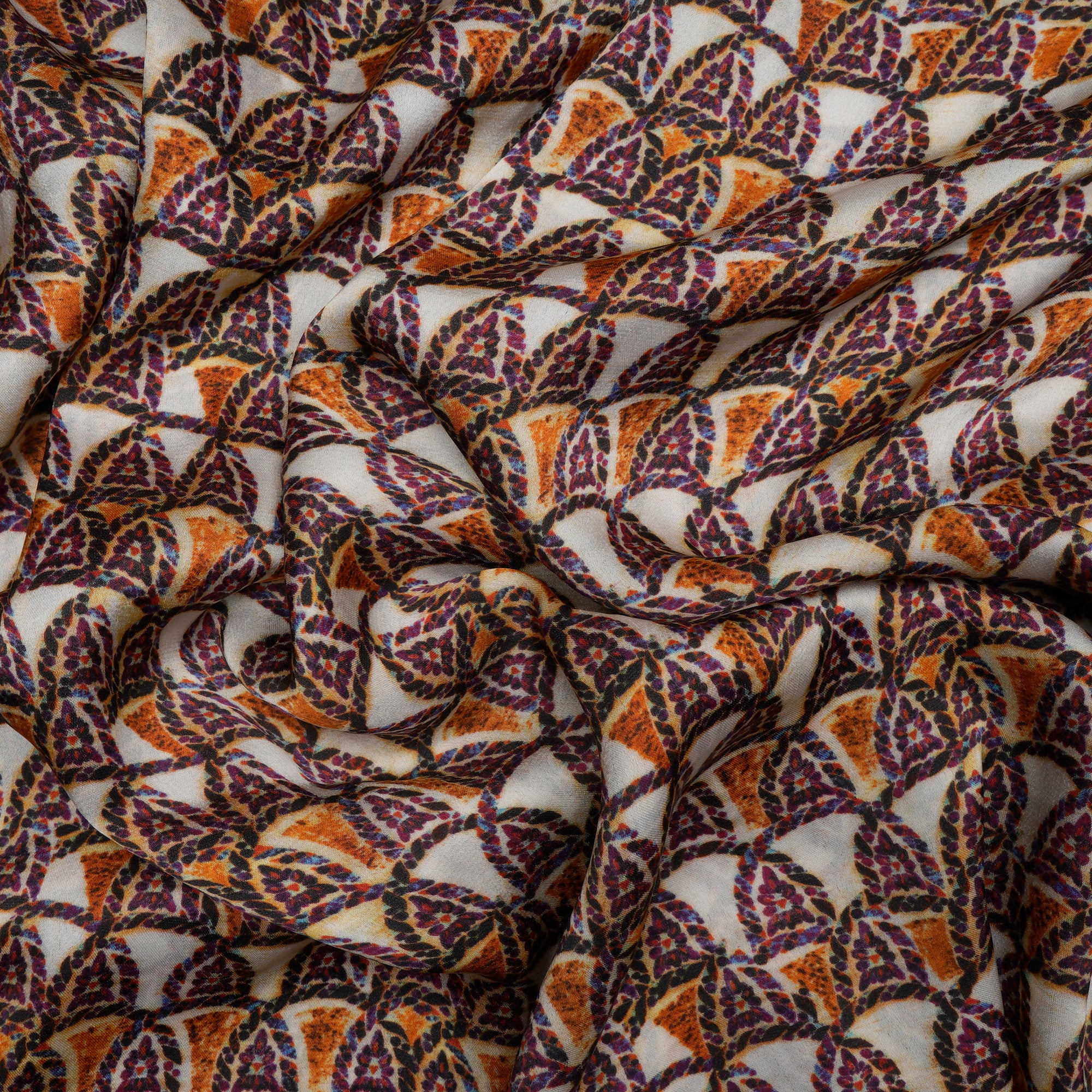 Multi Color Digital Printed Bemberg Satin Georgette Fabric