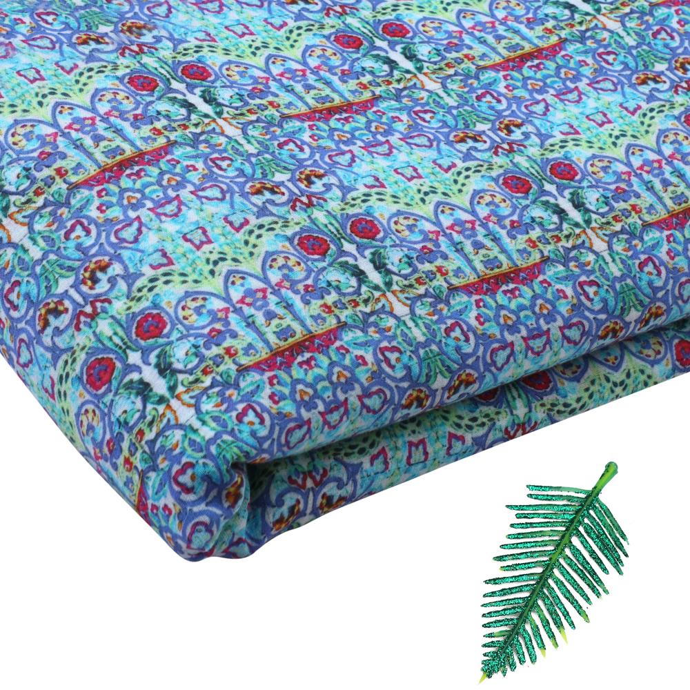 Multi Color Digital Printed High Twisted Cotton Voile Fabric