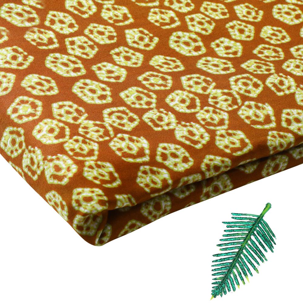 Brown Color Digital Printed Bemberg Satin Fabric