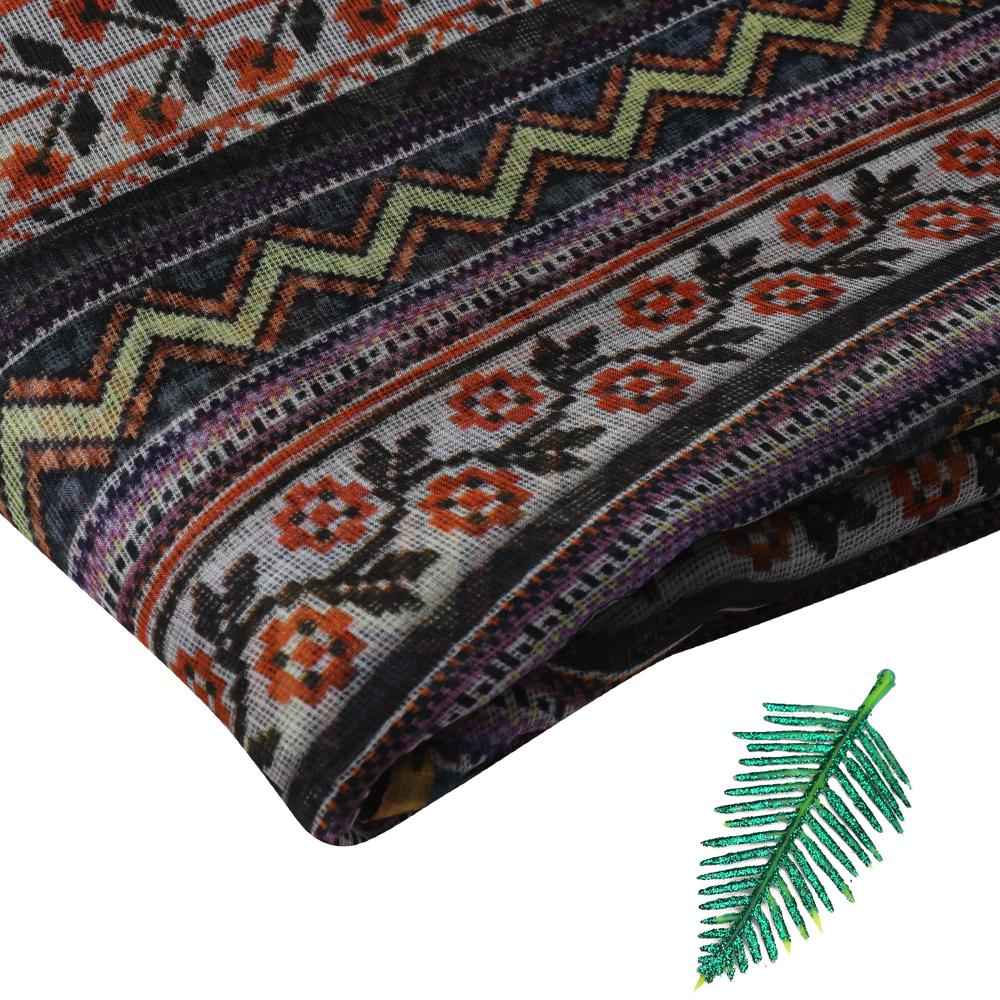 Multi Color Printed Kota Silk Fabric