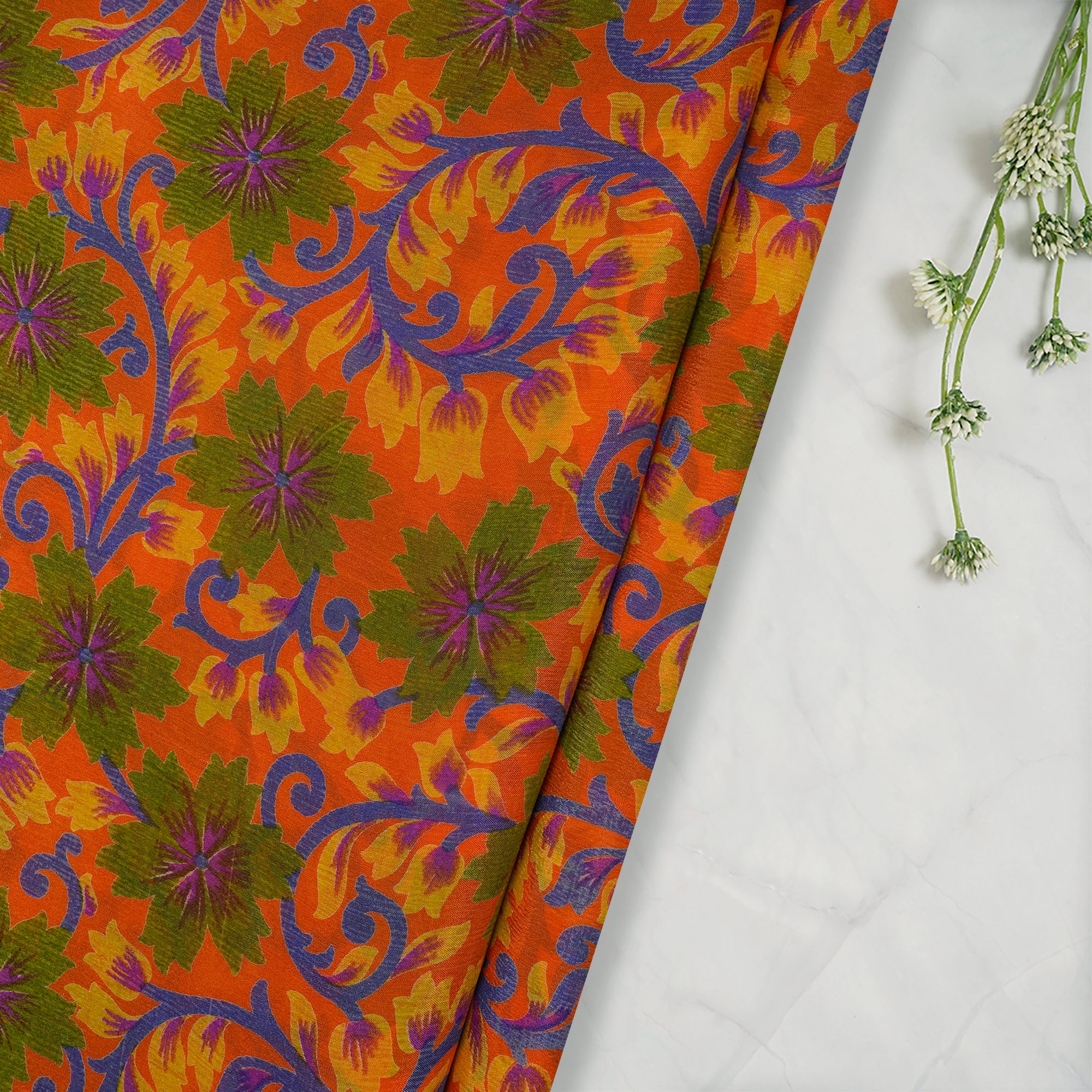Multi Color Printed Georgette Silk Fabric