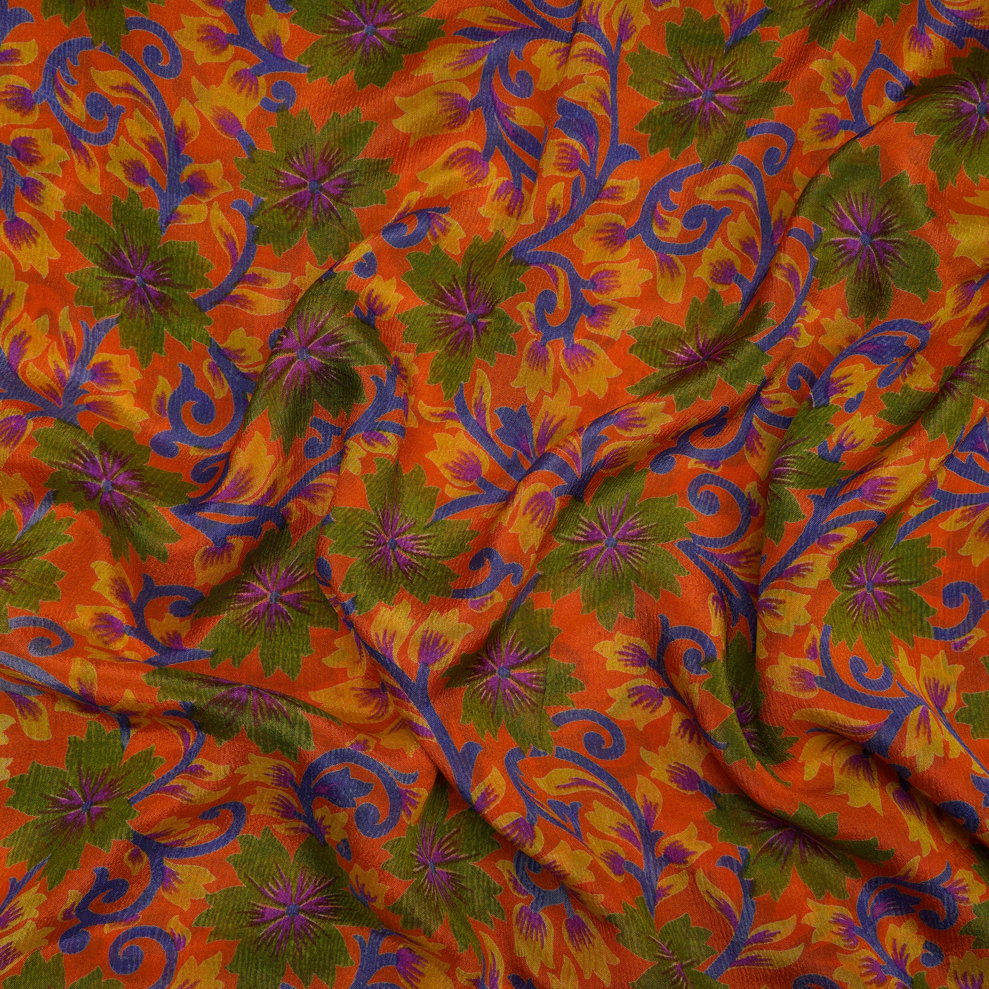 Multi Color Printed Georgette Silk Fabric