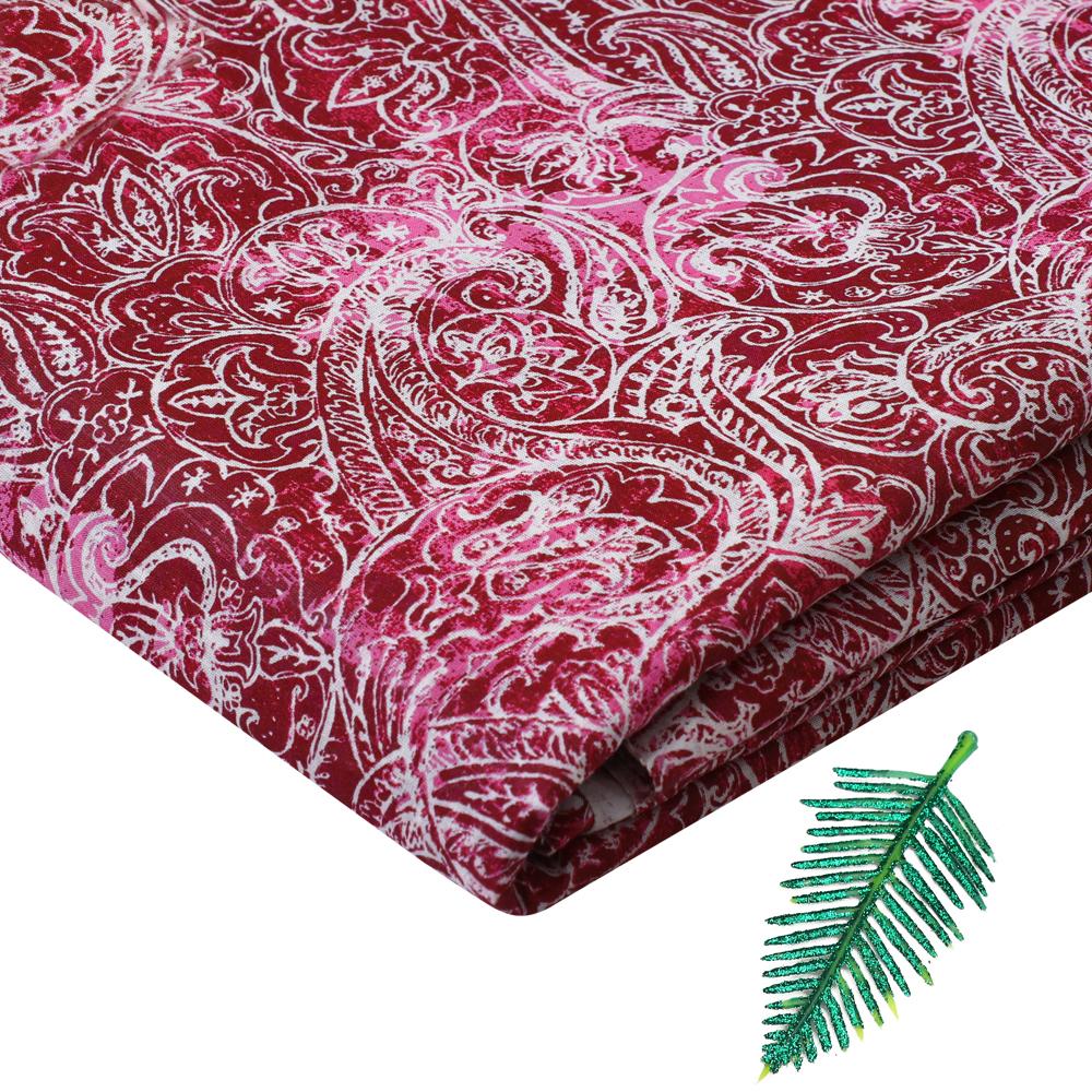 Mauve Color Digital Printed Fine Chanderi Fabric