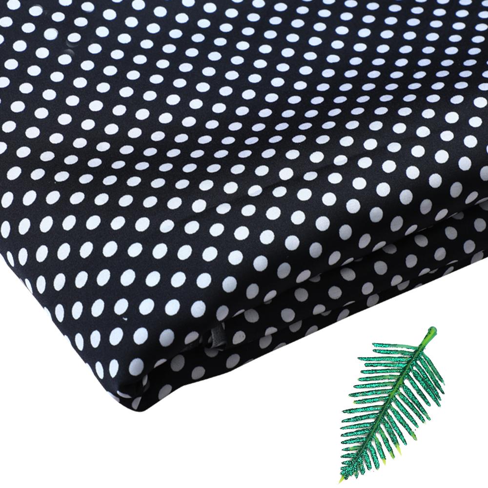 Black-White Color Printed Satin Polyester Fabric