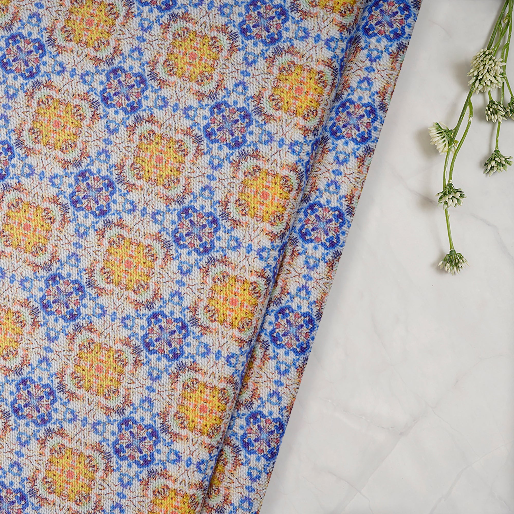 Multi Color Digital Printed Linen Fabric