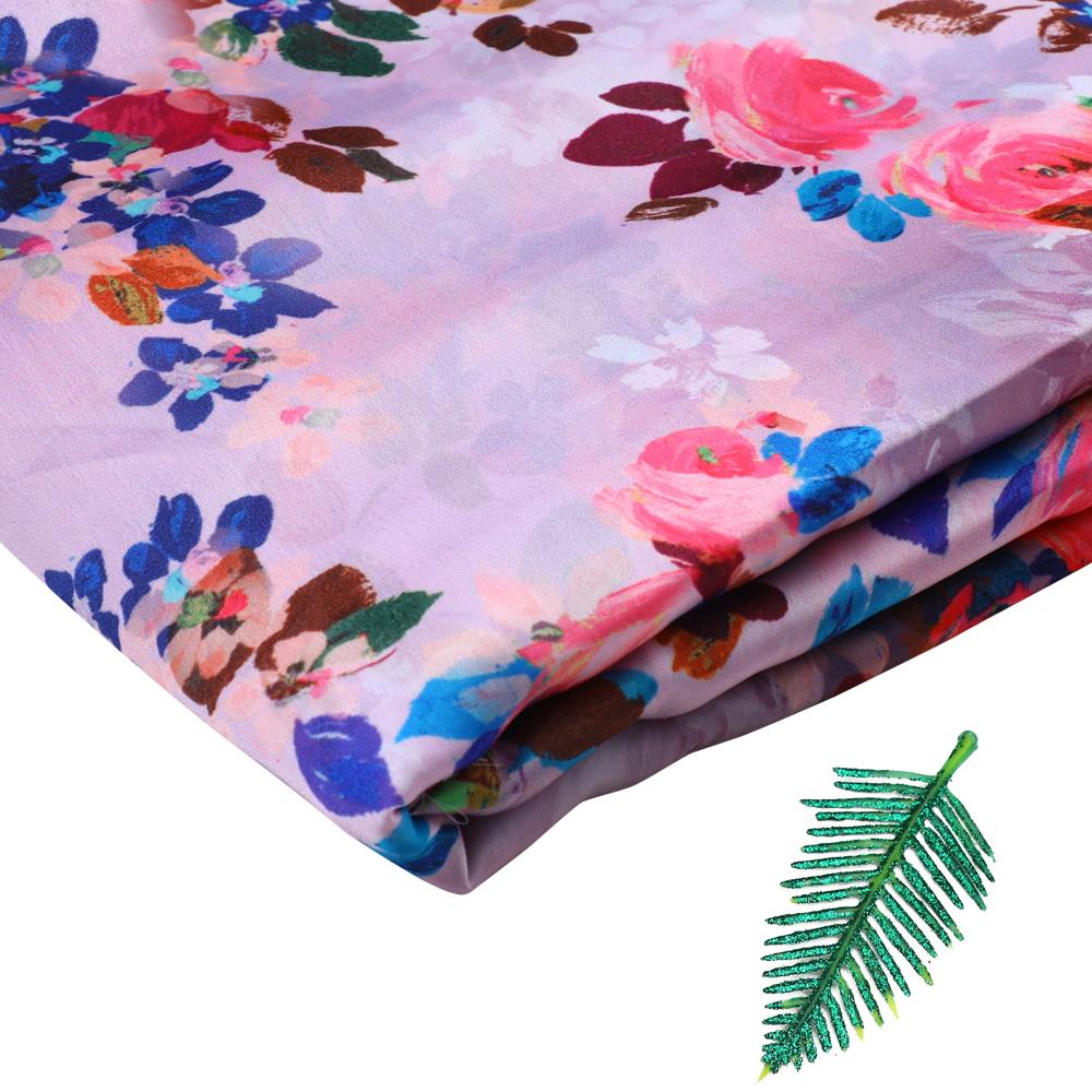 Multi Color Printed Satin Chiffon Fabric