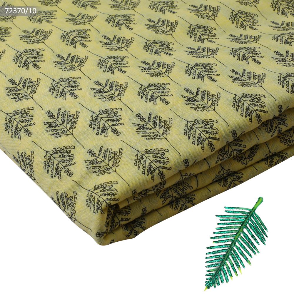Yellow Color Printed Cheese Cotton Fabric