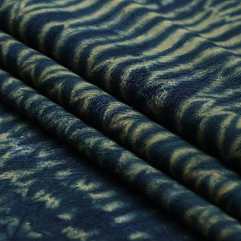 Navy Blue Color Handcrafted Shibori Print on Cotton Fabric