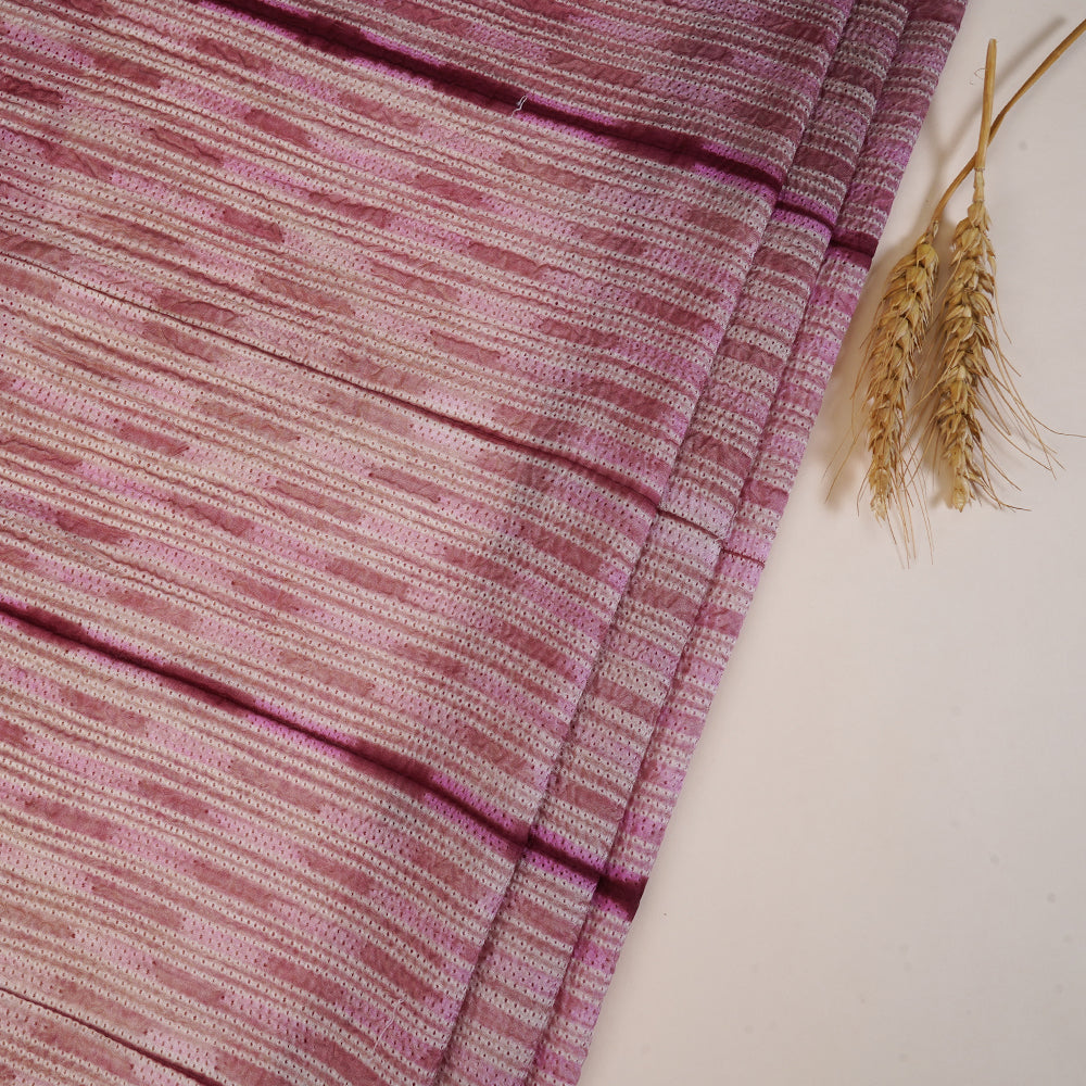 (Pre Cut 2.85 Mtr Piece) Multi Color Handcrafted Shibori Pure Silk Fabric