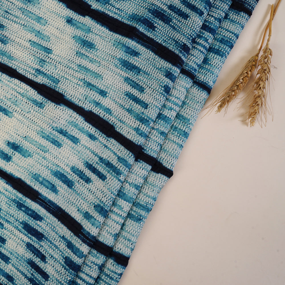 (Pre Cut 2.85 Mtr Piece) Brown Color Handcrafted Shibori Pure Silk Fabric