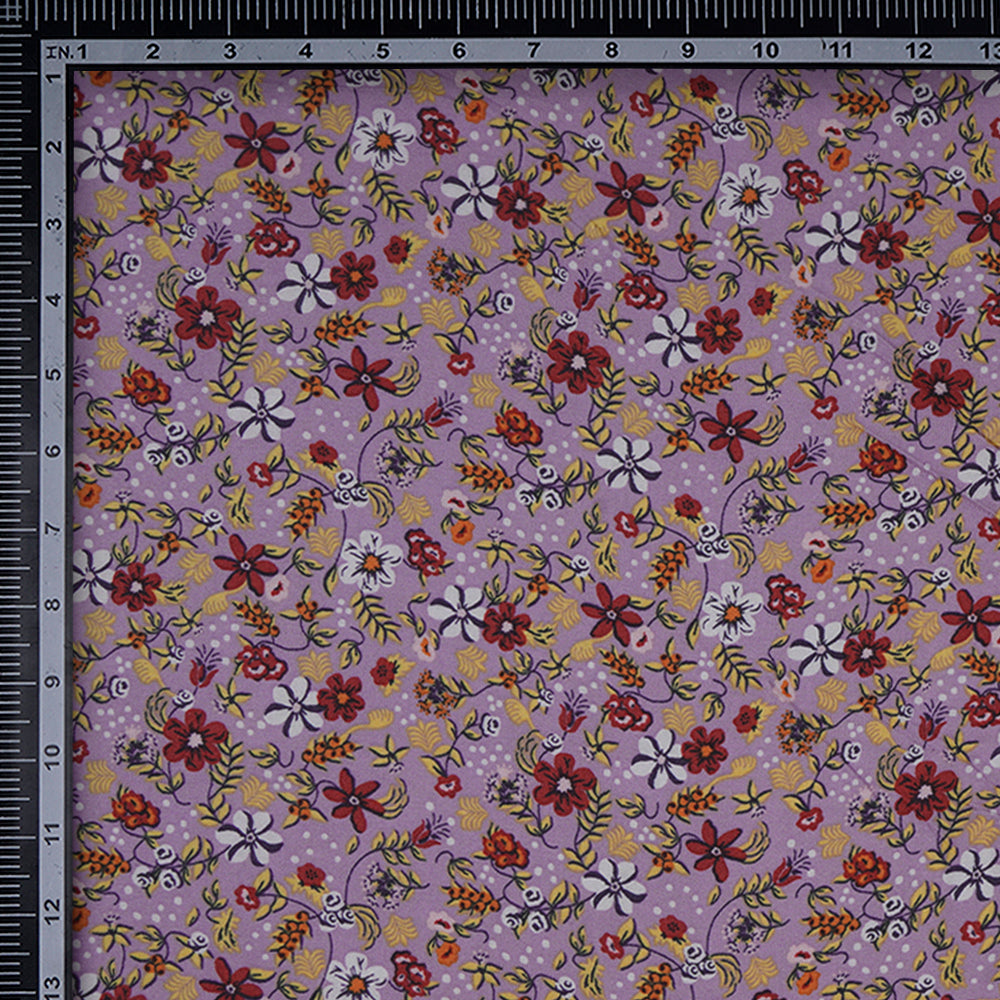Lavender Color Printed Viscose Rayon Fabric