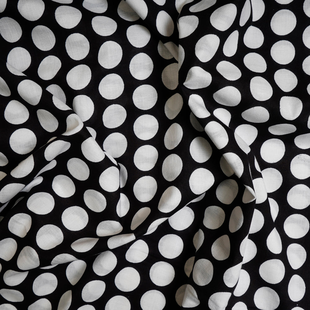 Black-White Color Screen Printed Pure Cotton Fabric